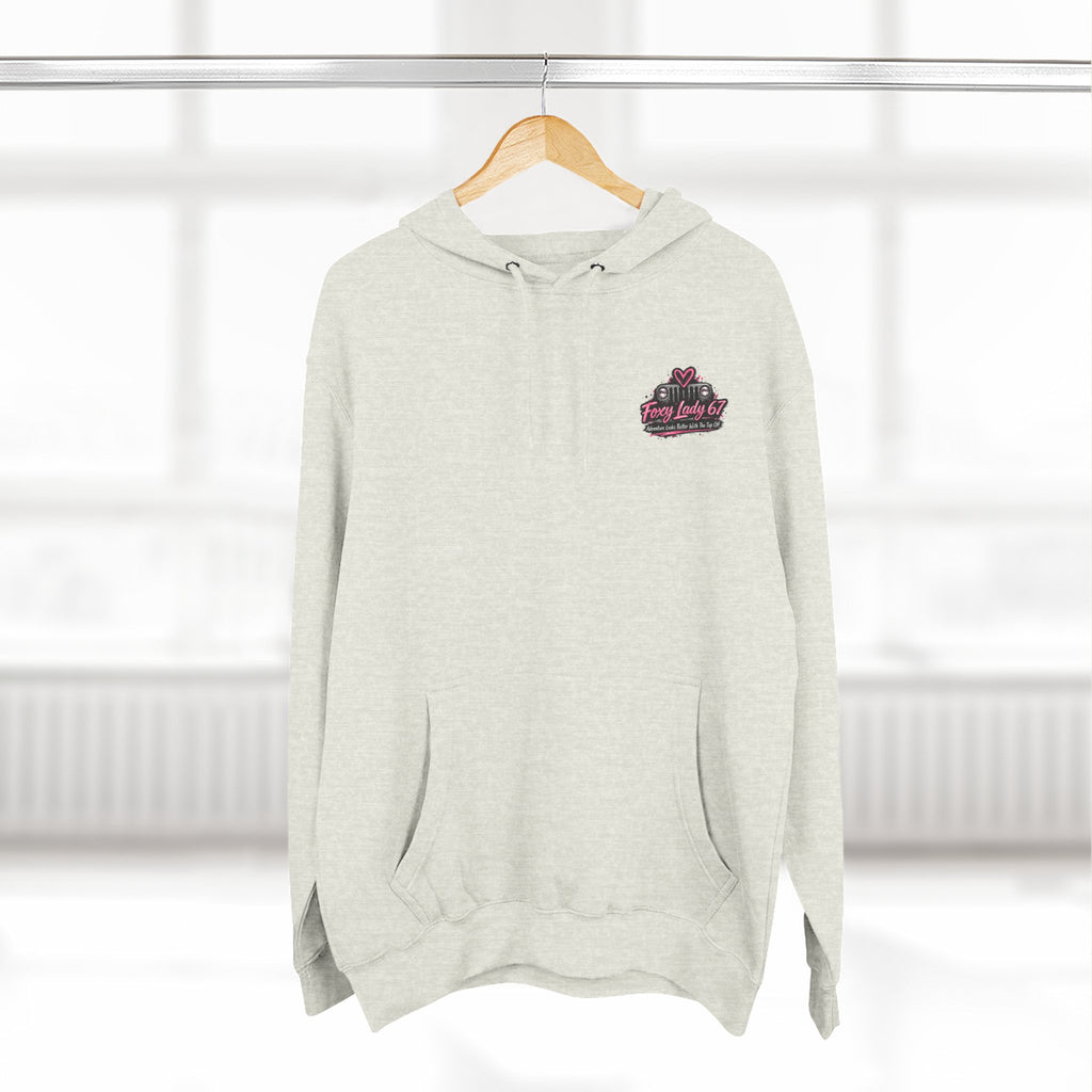 Let's Get Naked Jeep (design on front and back) Three-Panel Fleece Hoodie