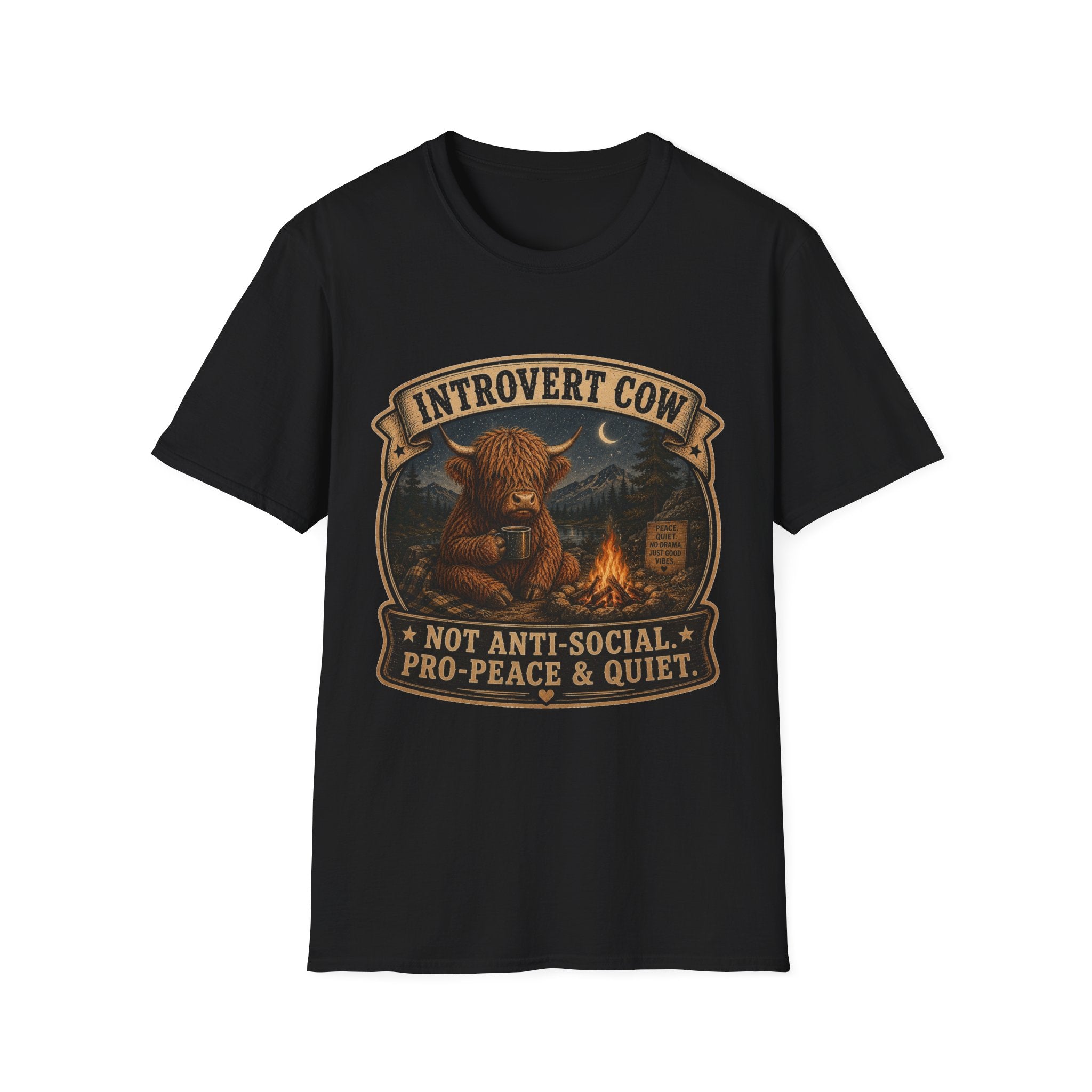 Inrovert Highland Cow Unisex Softstyle T-Shirt