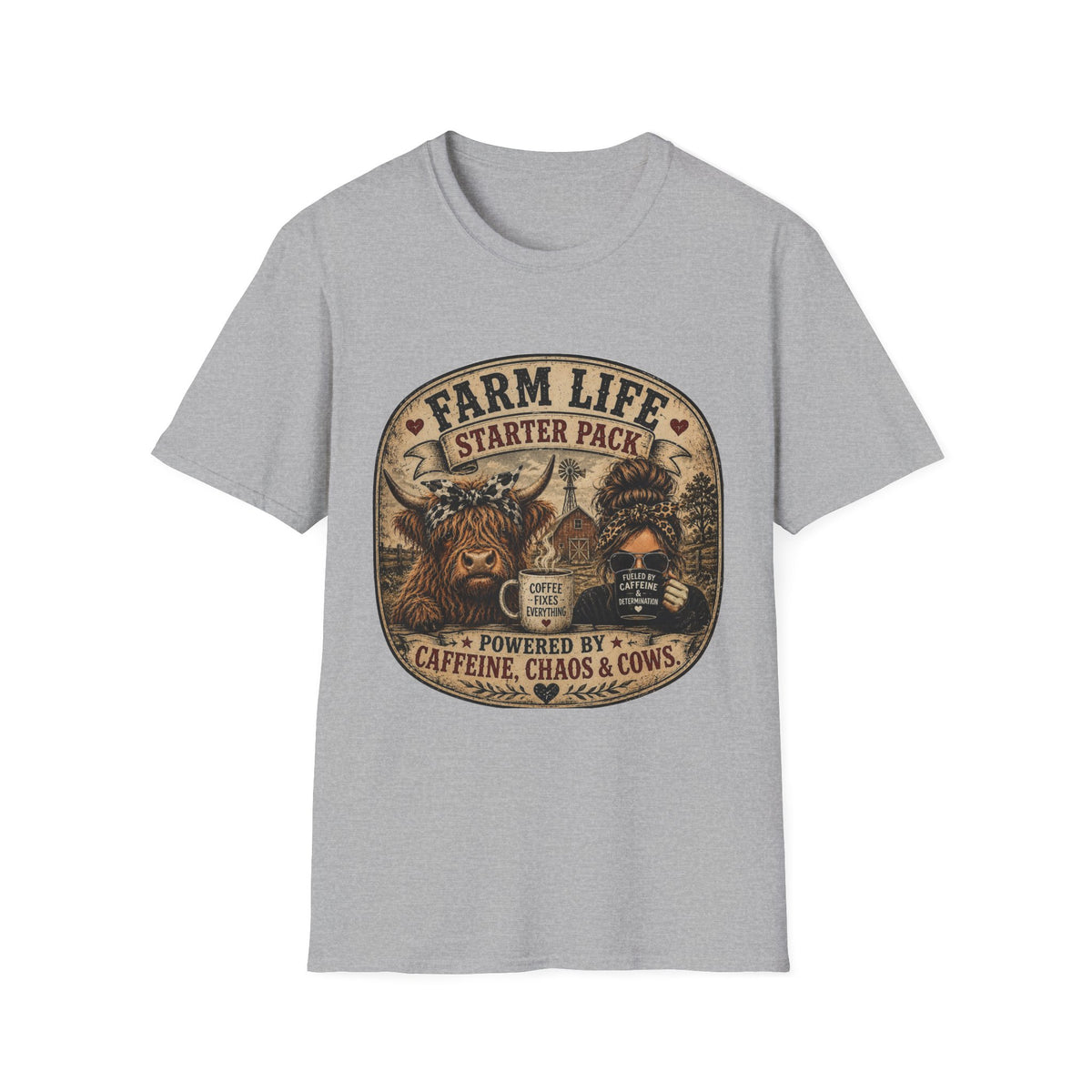 Farm Life Highland Cow Unisex Softstyle T-Shirt