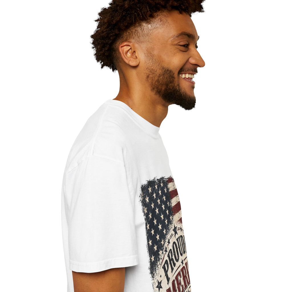 Proudly American T-Shirt — Vintage Flag Patriotic Tee for 4th of July