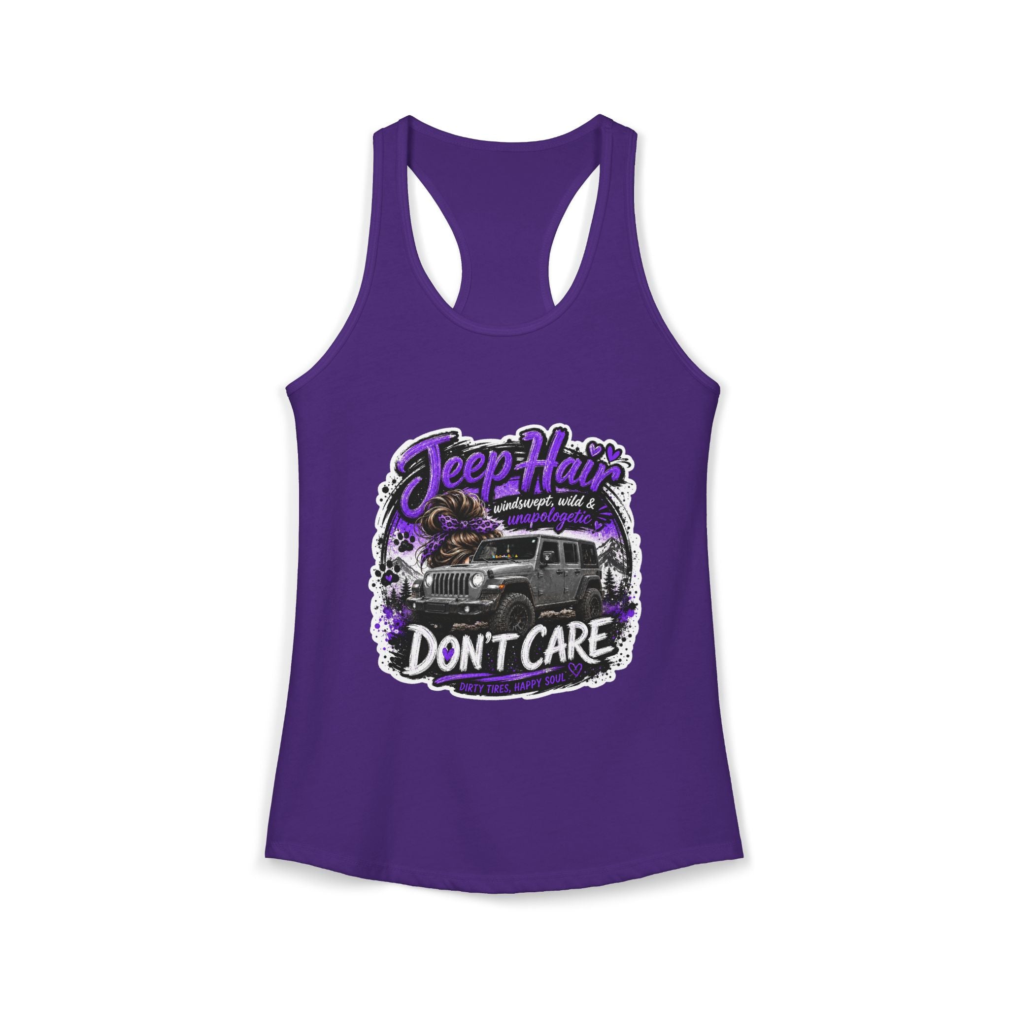 Jeep Hair Don't Care Jeep Women's Ideal Racerback Tank