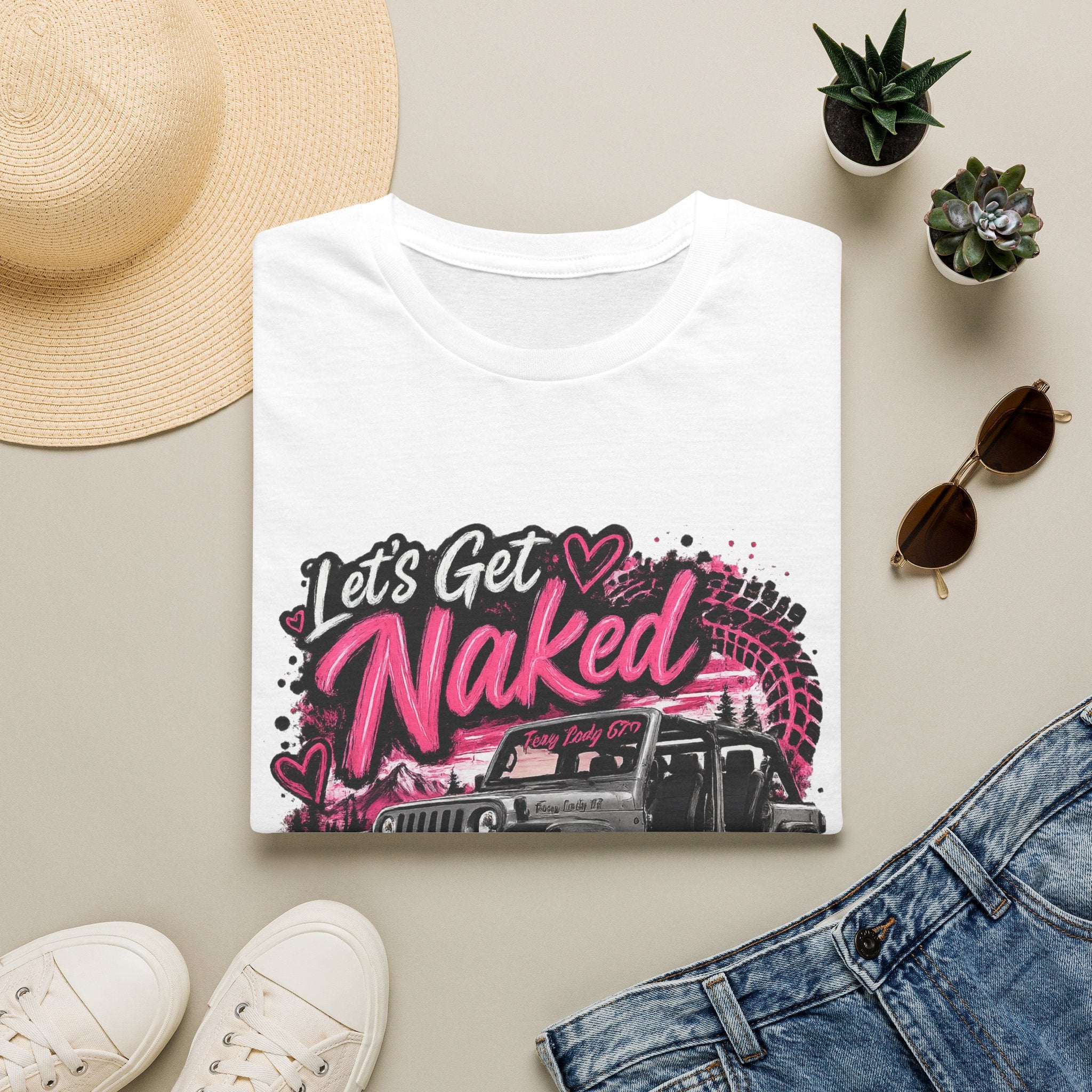 Jeep 'Let's Get Naked' Graphic T-Shirt — Funny Off-Roading Top