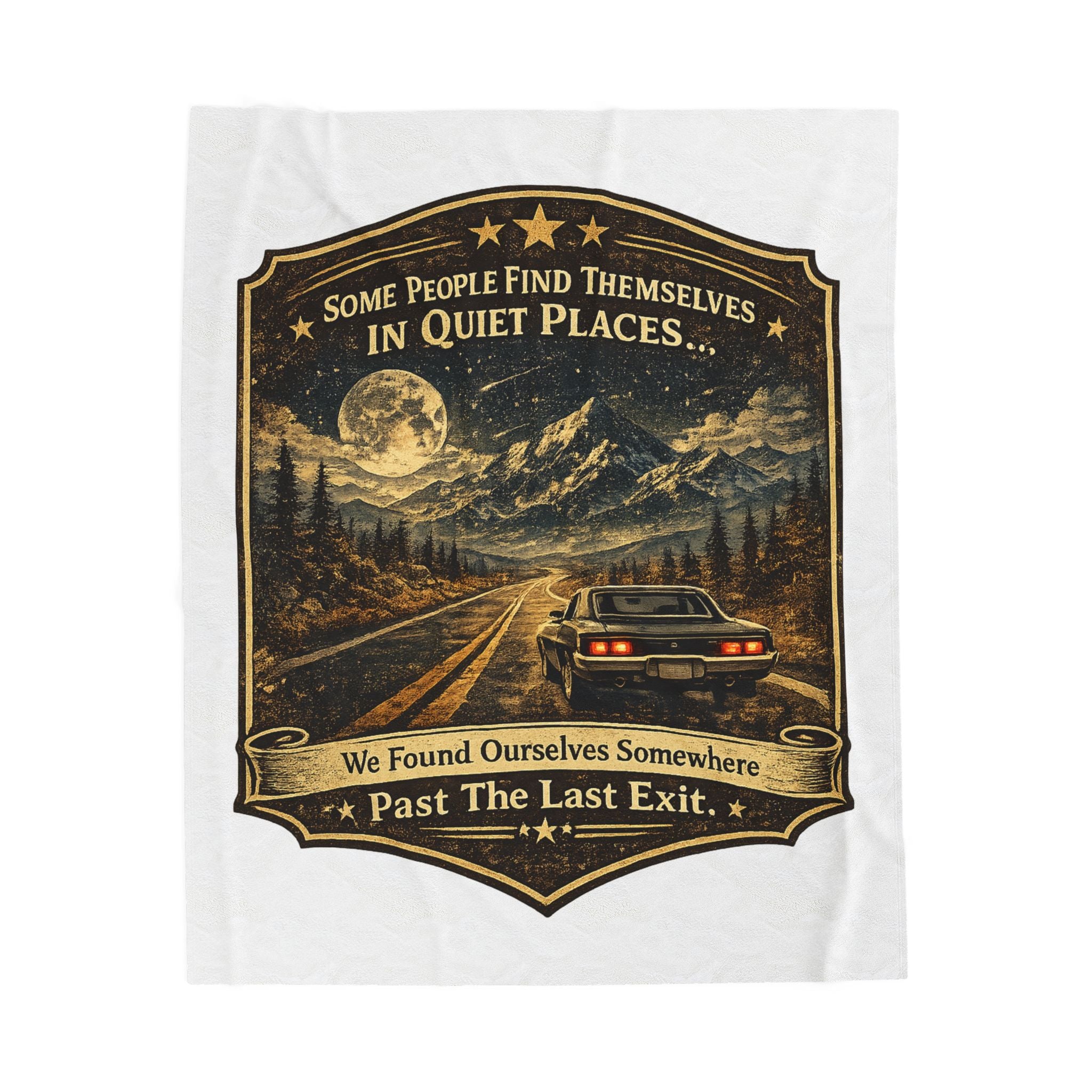 'Some People Find Themselves in Quiet Places' Scenic Road trip Throw - Velveteen Plush Blanket