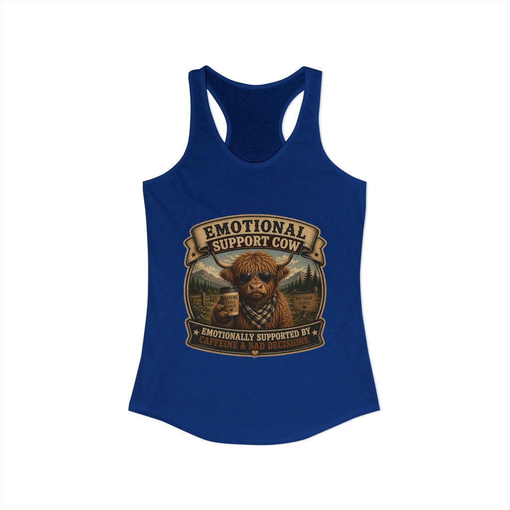 Emotional Support Cow Women's Ideal Racerback Tank
