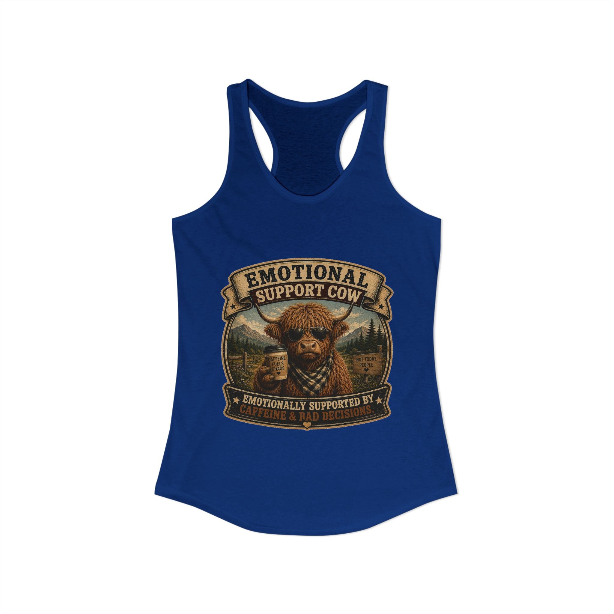 Emotional Support Cow Women's Ideal Racerback Tank