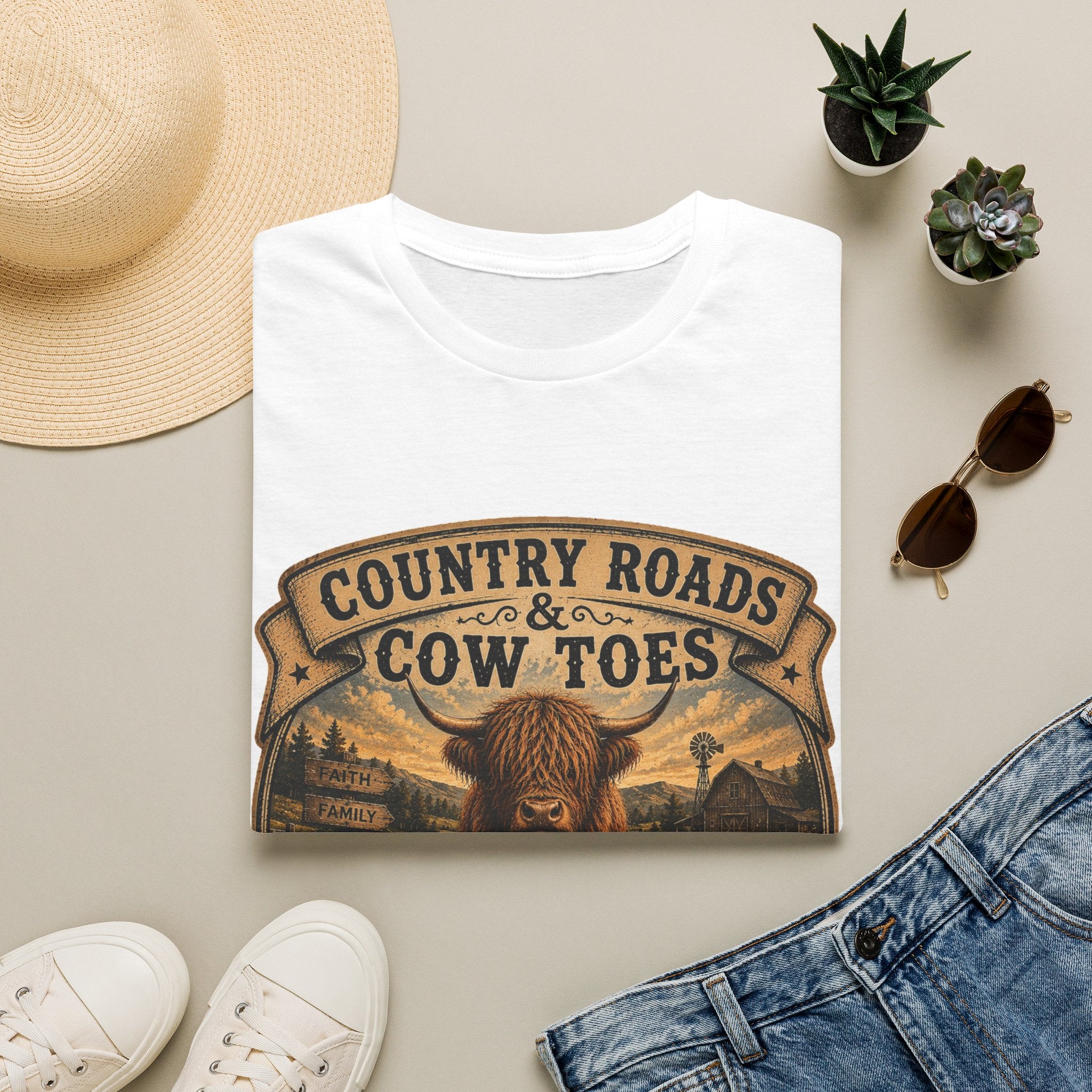 Country Roads Cow Toes Unisex Softstyle T-Shirt