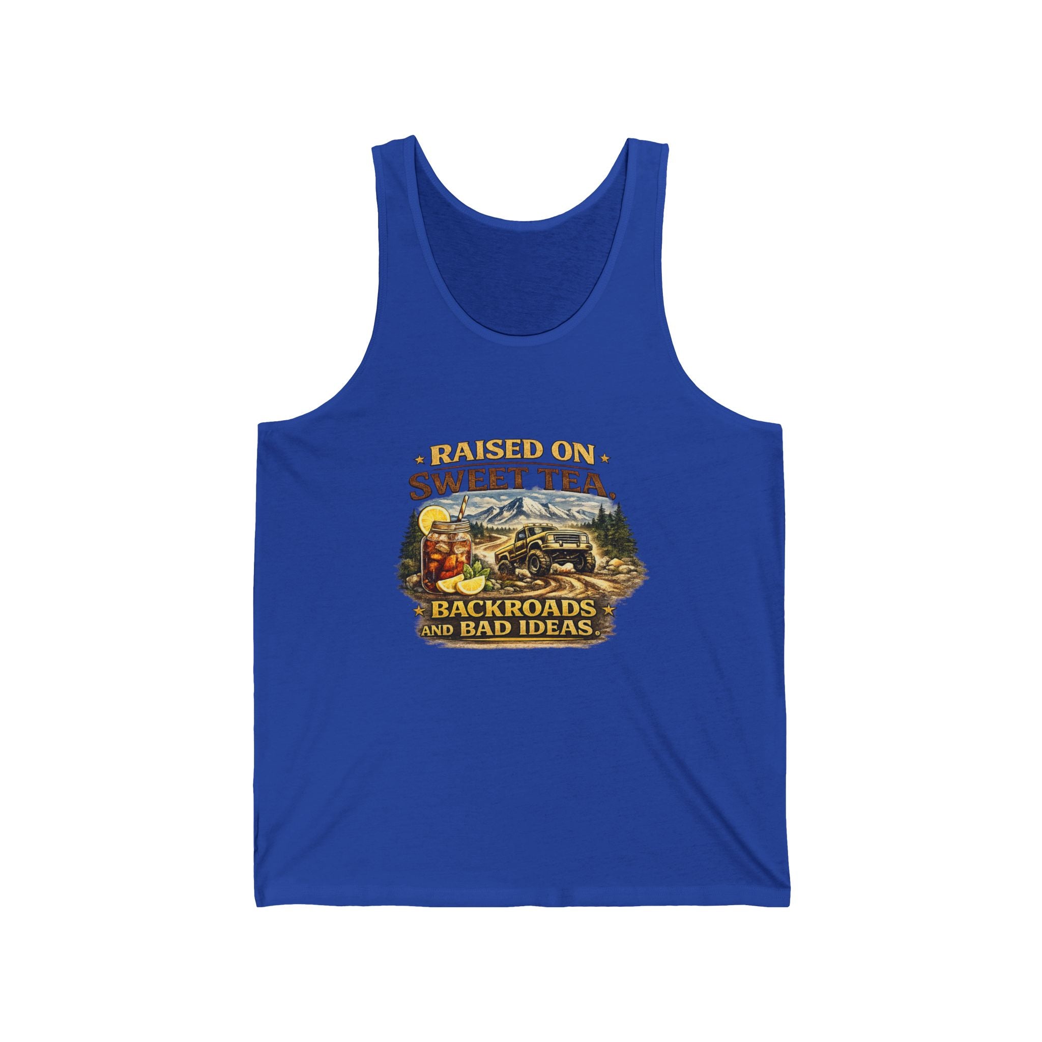 Raised on Sweet Tea Tank Top – Backroads & Bad Ideas Vintage Country Graphic Tank