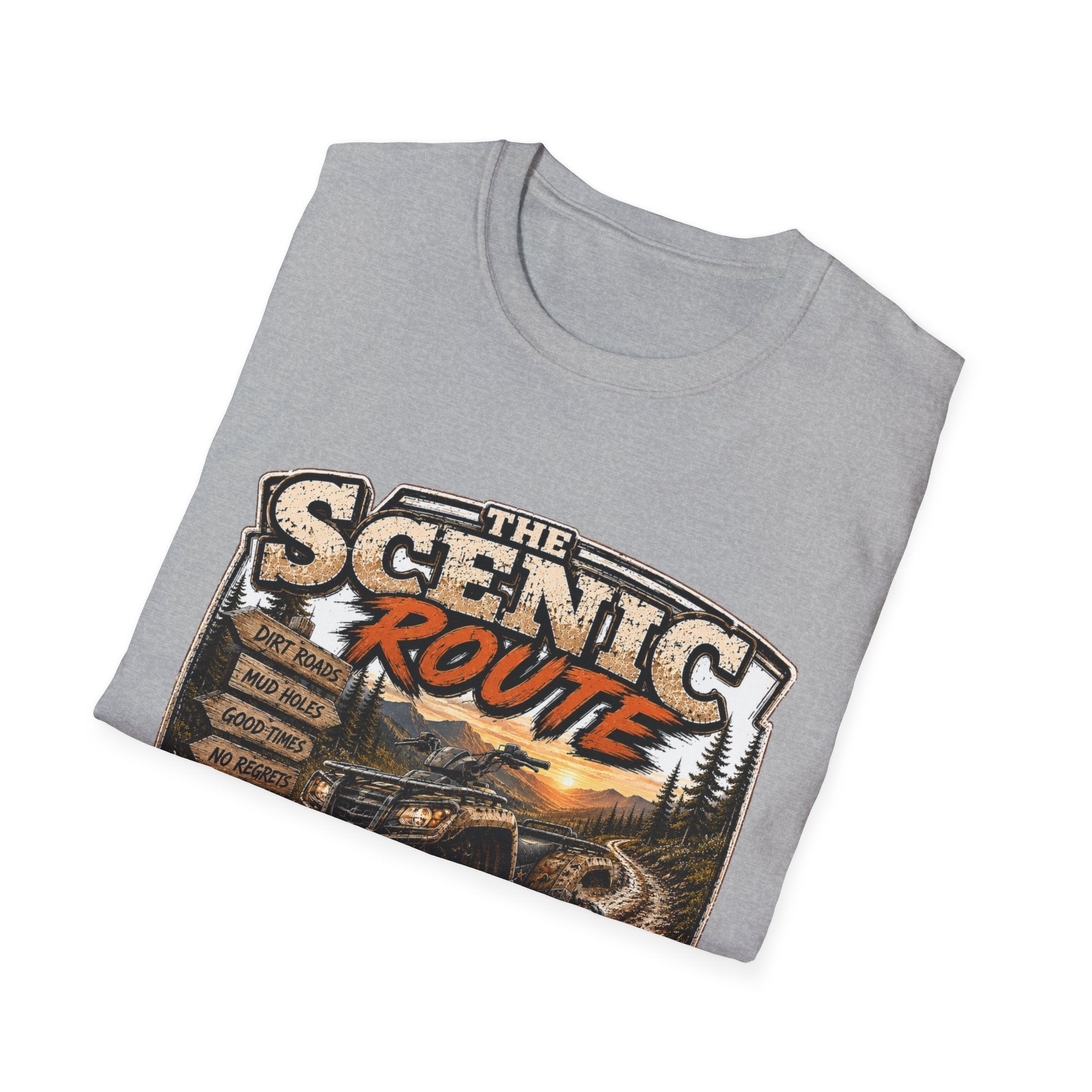 Scenic Route T-Shirt — 'Life’s Too Short to Stay on the Main Trail' Off‑Road Adventure Tee