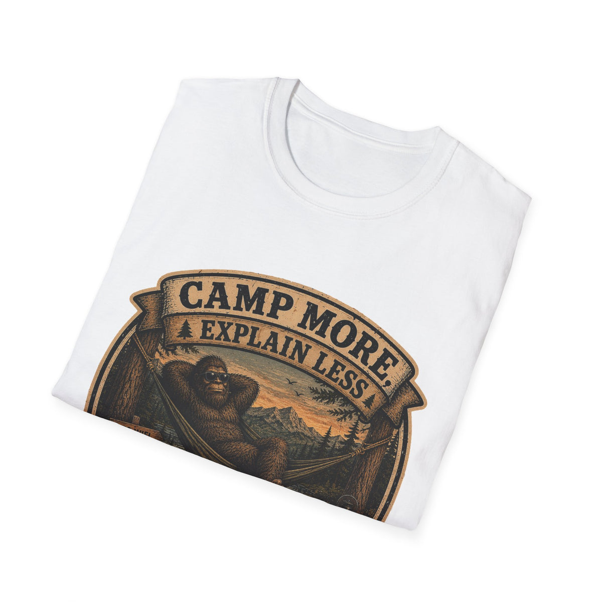 “Camp More, Explain Less” Vintage Camping Graphic Tee — T-Shirt