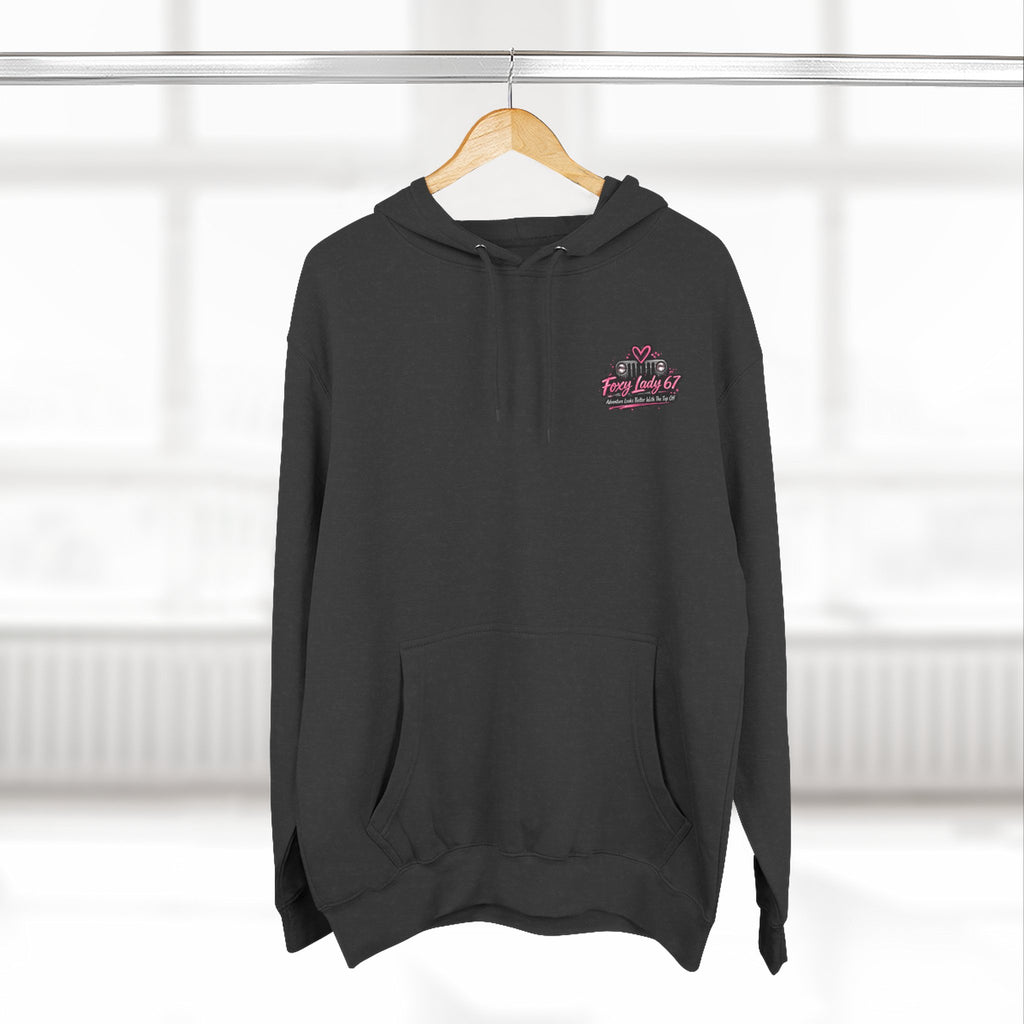 Let's Get Naked Jeep (design on front and back) Three-Panel Fleece Hoodie