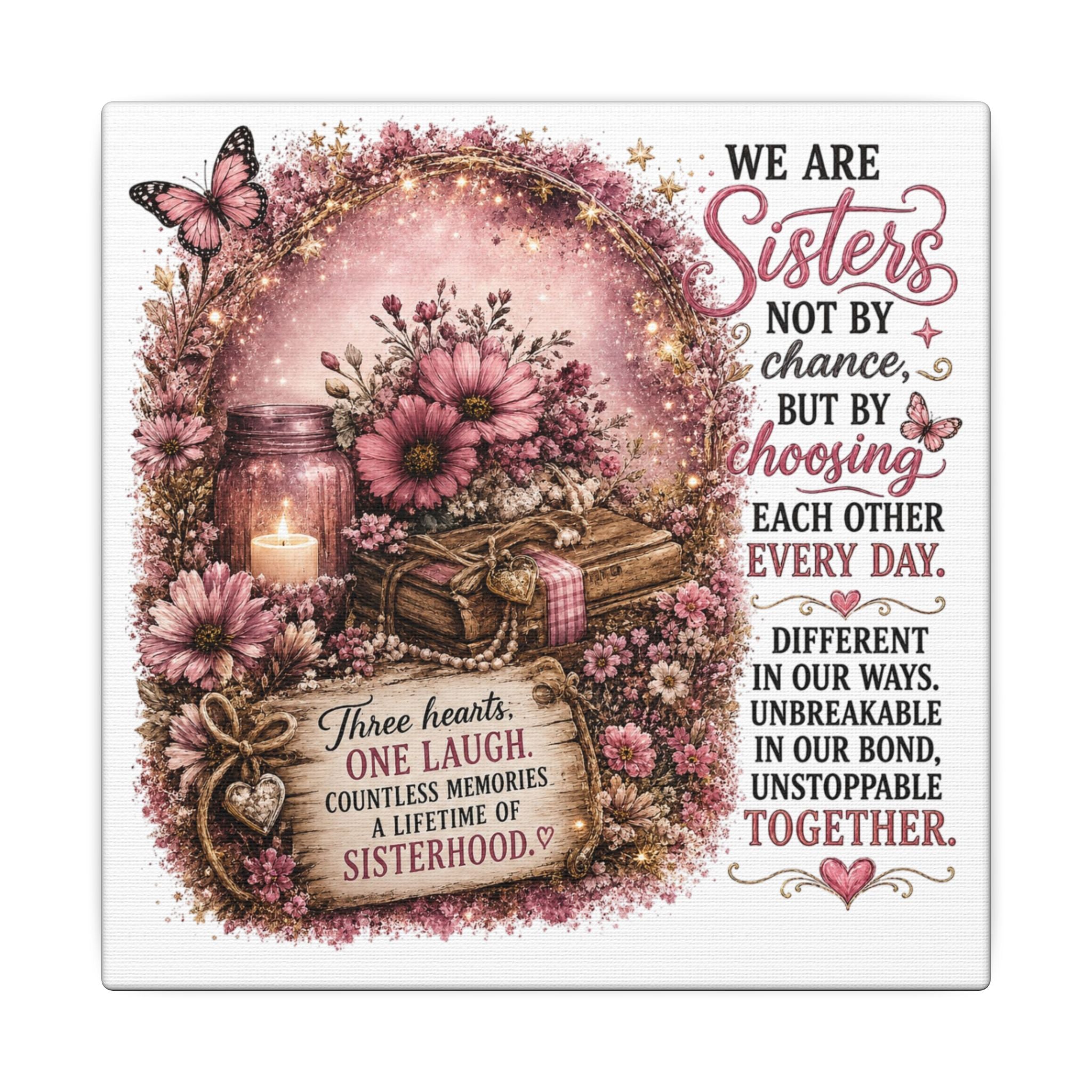 Sisters Canvas Wall Art — "We Are Sisters" Inspirational Sisterhood Quote