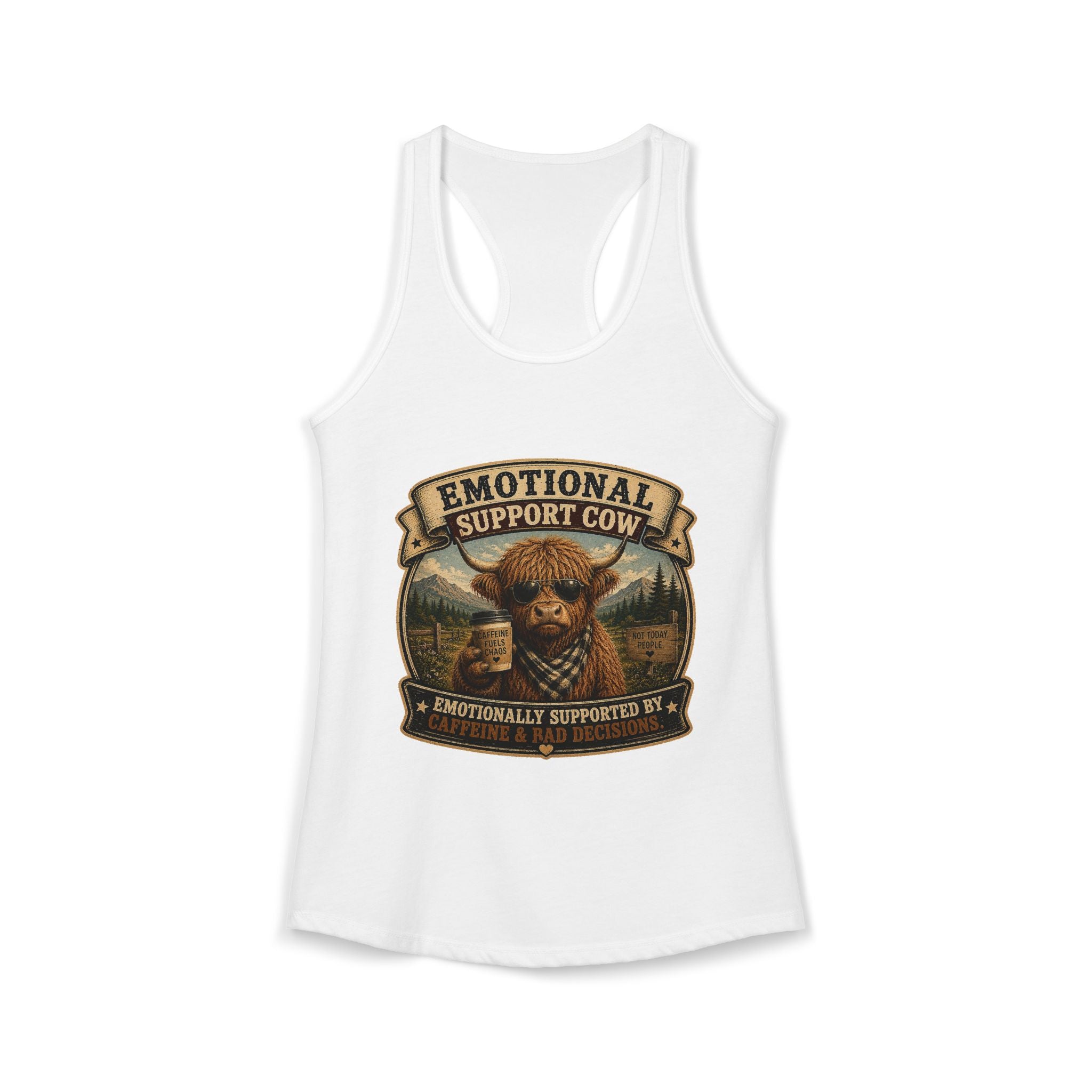Emotional Support Cow Women's Ideal Racerback Tank