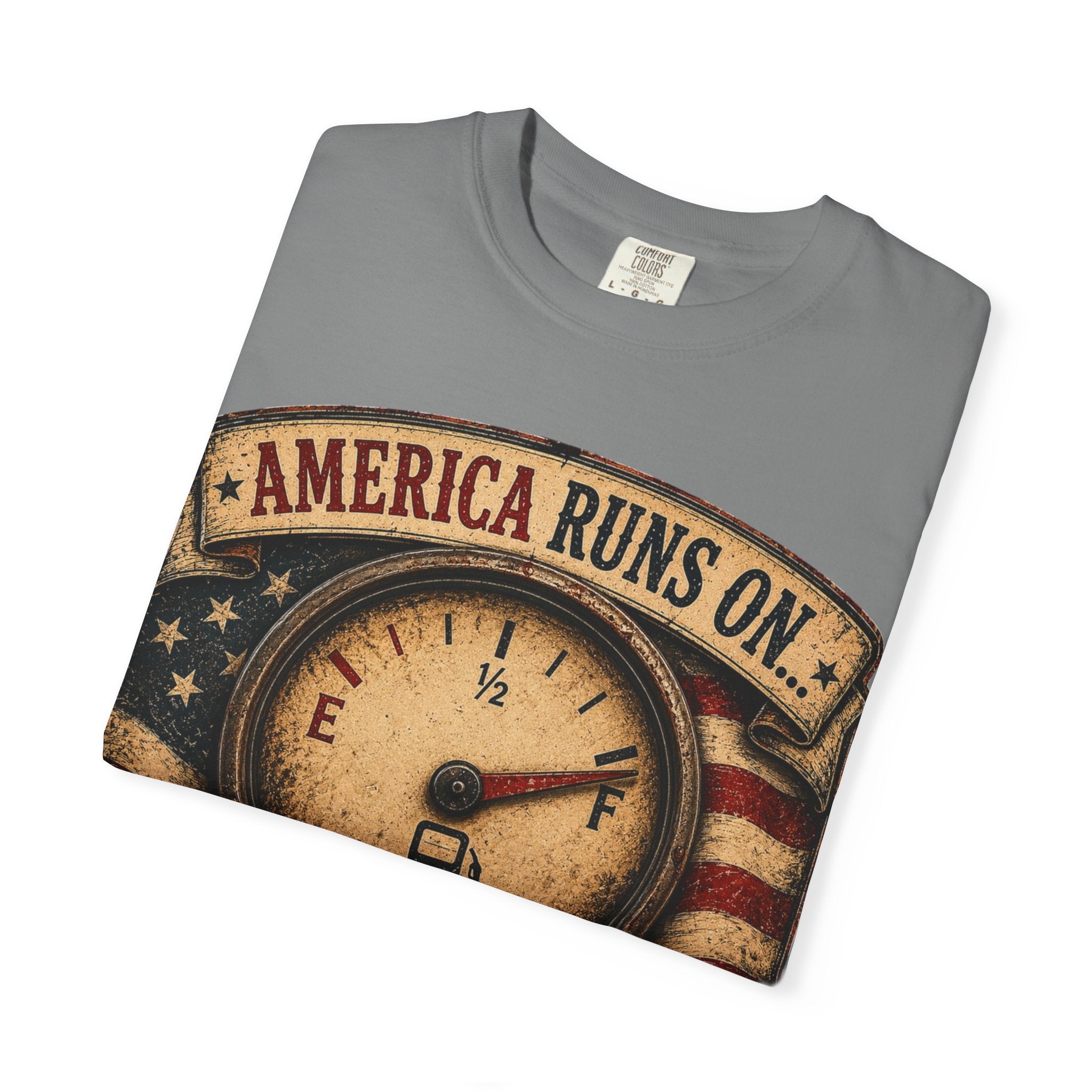 America Runs On T-Shirt — "Sweet Tea, Freedom & Poor Decisions" Vintage Patriotic Tee