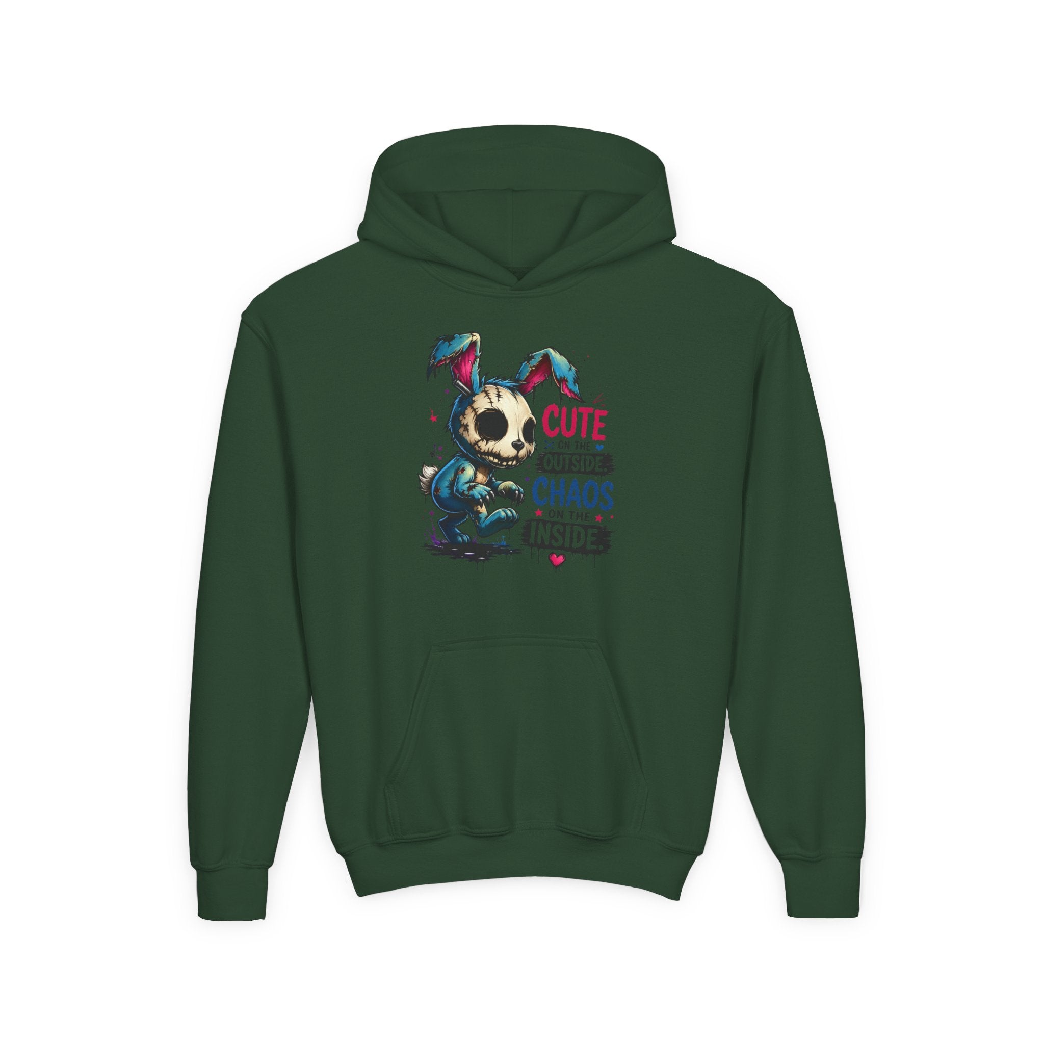 Cute on the Outside Choas on the Inside Youth Heavy Blend Hooded Sweatshirt