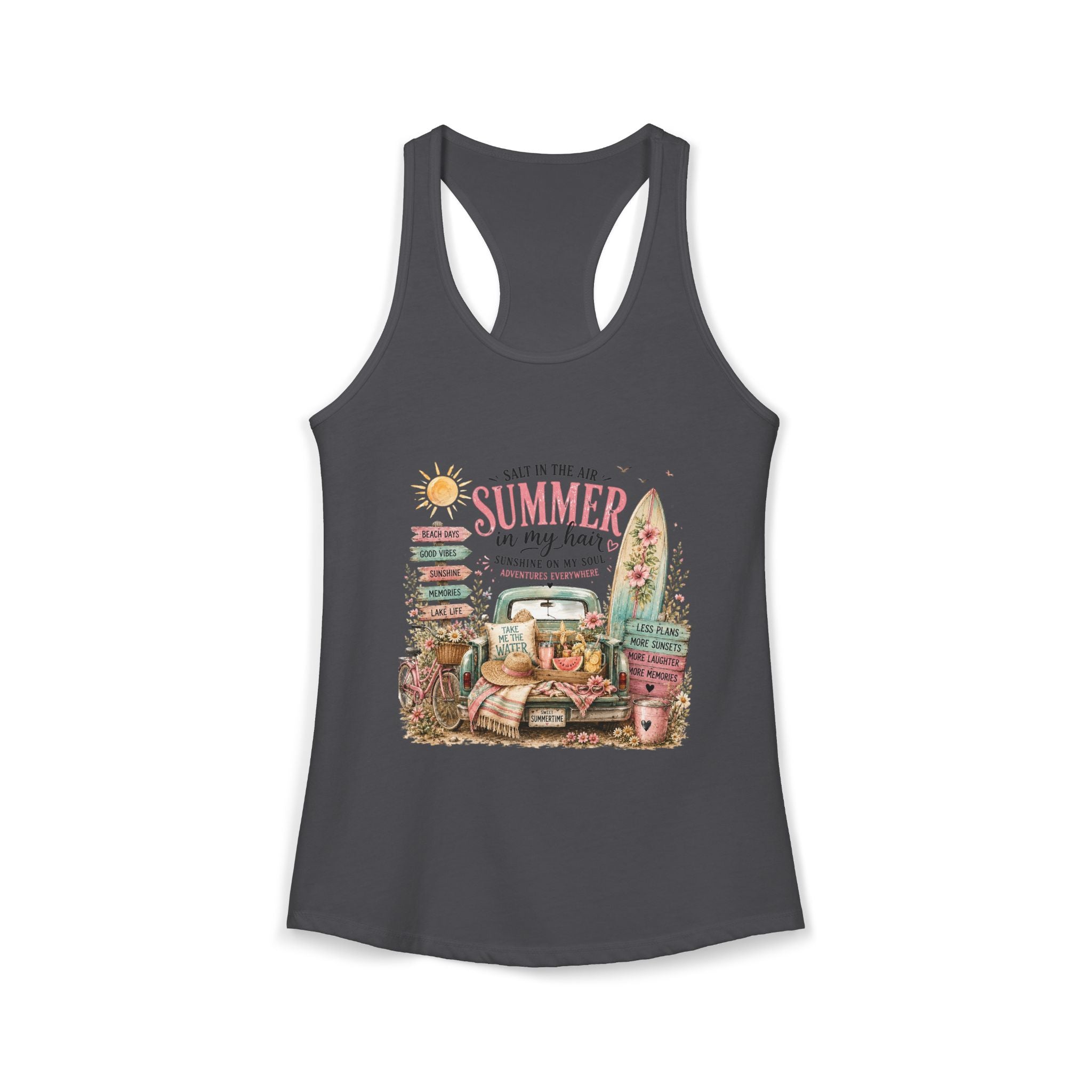 Salt In the Air Summer in my Hair - Women's Ideal Racerback Tank