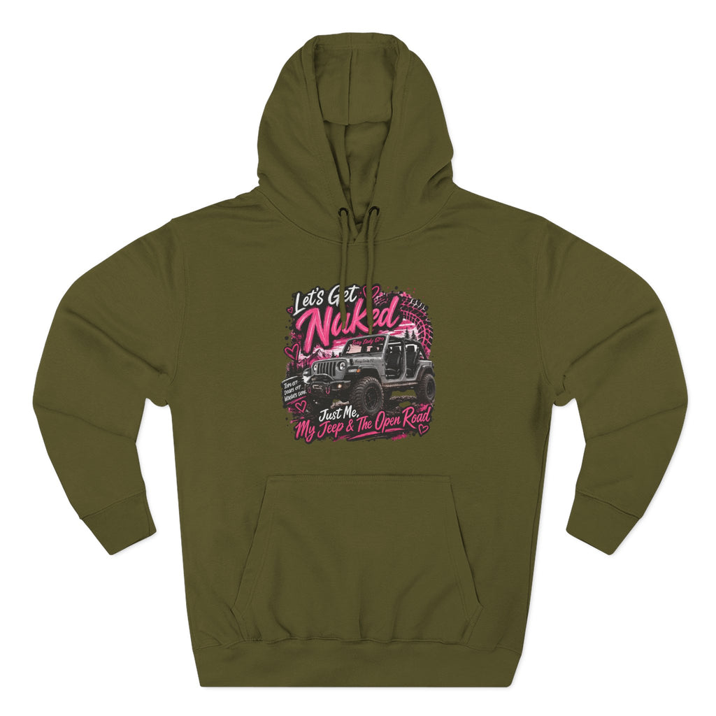 Jeep 'Let's Get Naked' Graphic Hoodie — Off-Road Adventure Pullover