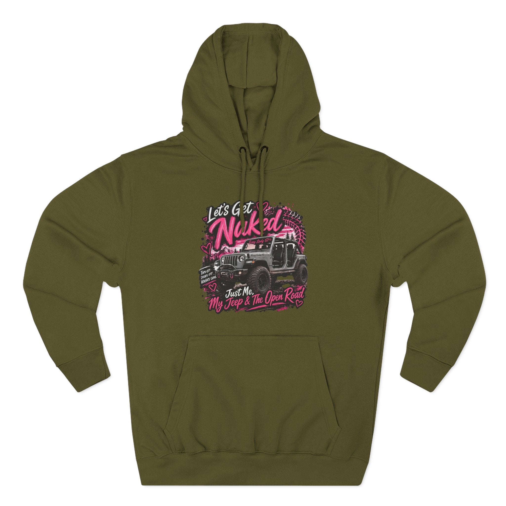 Jeep 'Let's Get Naked' Graphic Hoodie — Off-Road Adventure Pullover