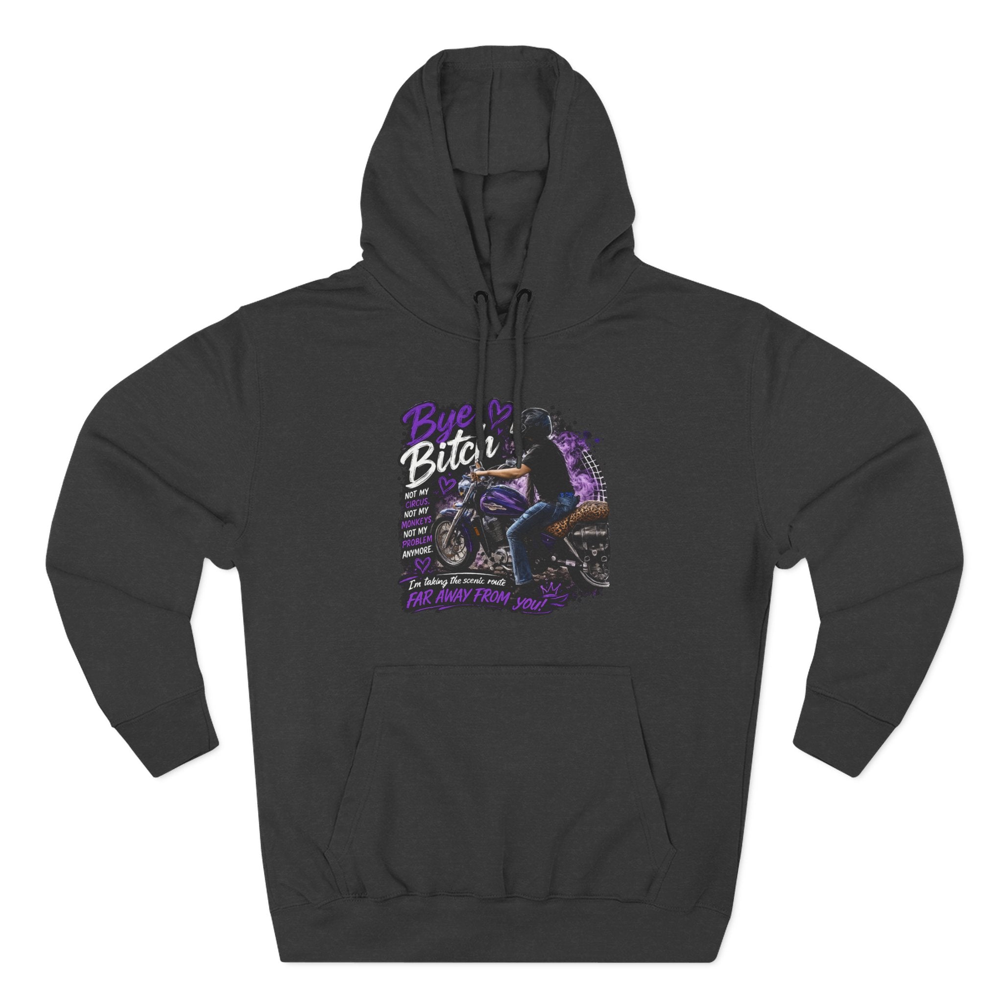 "Bitch" Retro Motorcycle Pullover — Biker Babe Graphic Hoodie