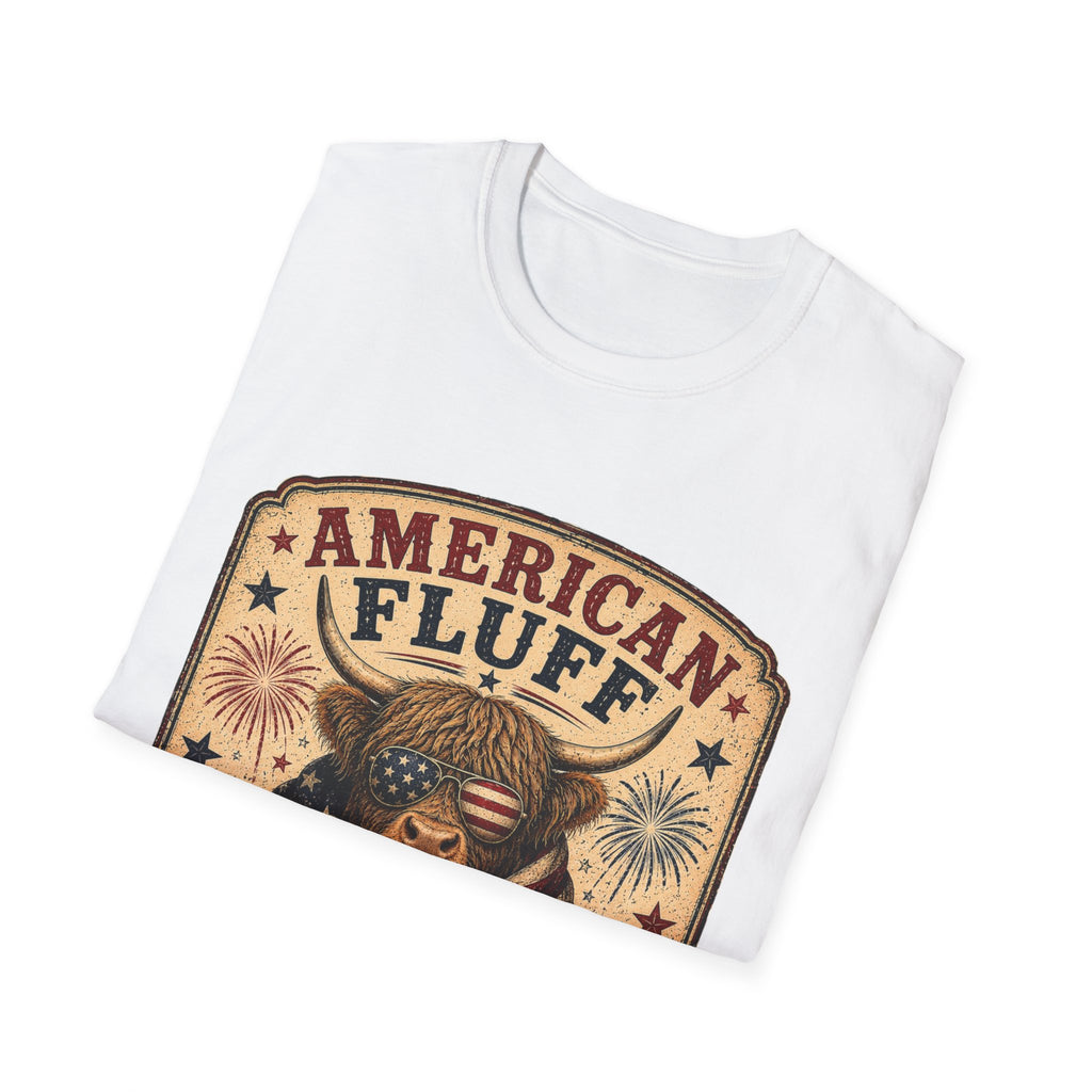 American Fluff Highland Cow Unisex Softstyle T-Shirt