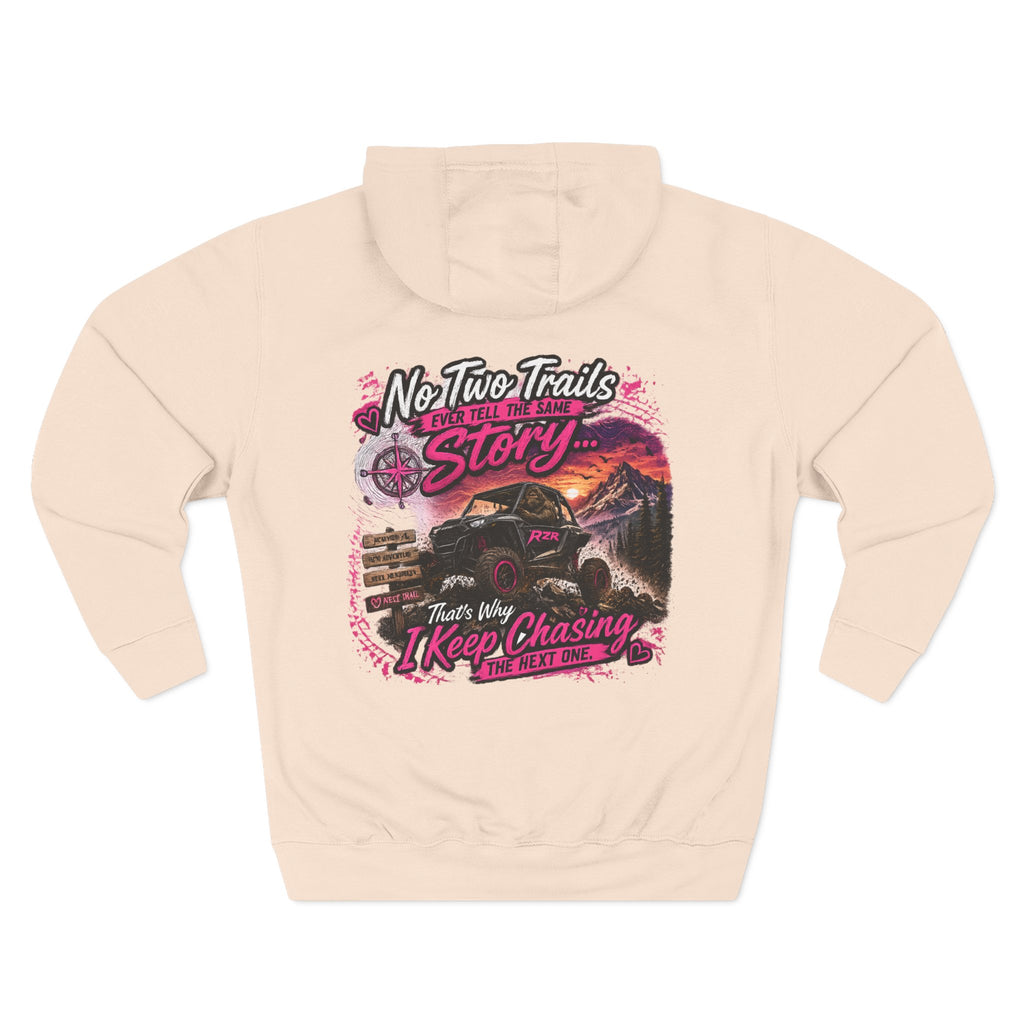 Adventure Off-Road Hoodie — "No Two Trails Ever Tell the Same Story" Graphic