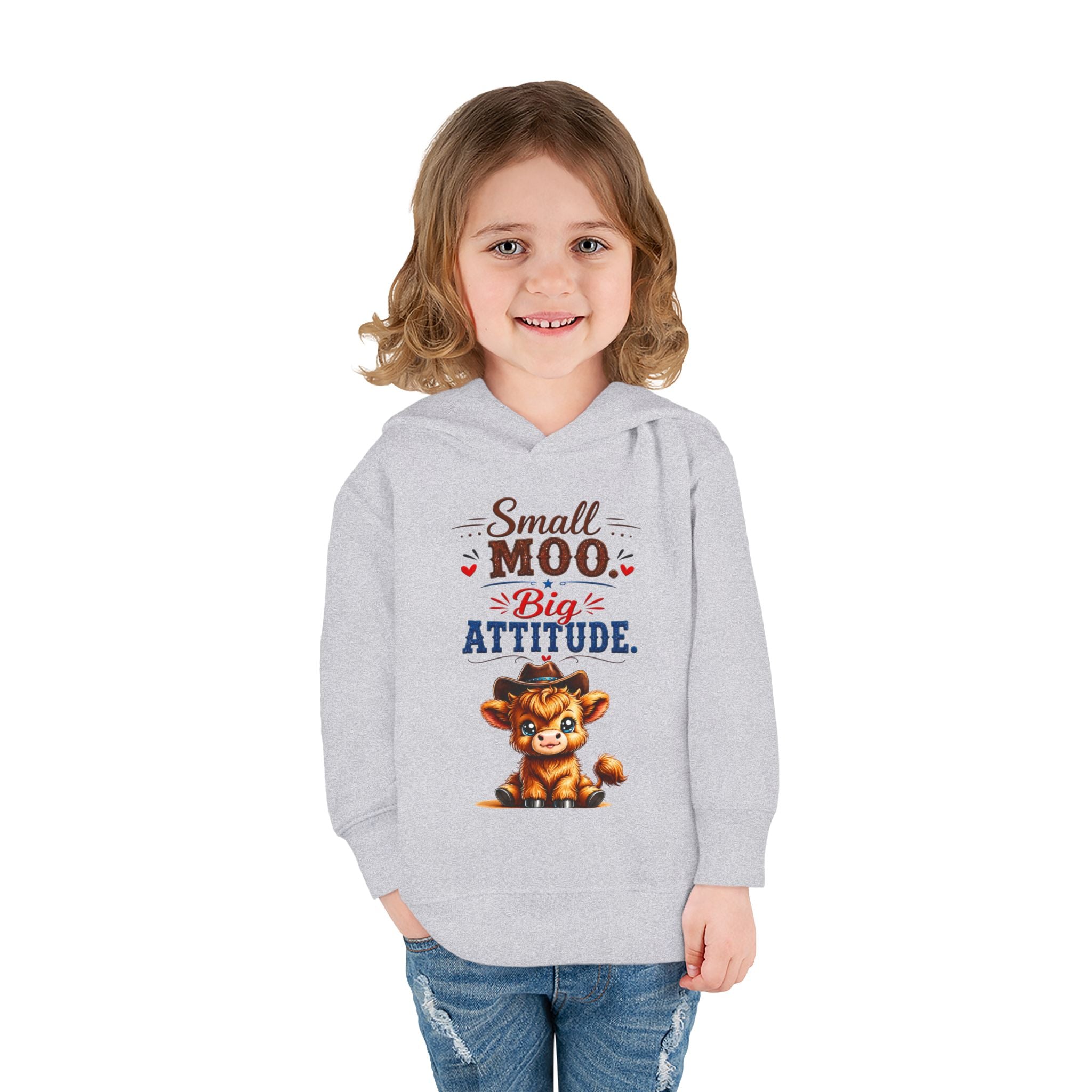 Small Moo Big Attitude Toddler Pullover Fleece Hoodie