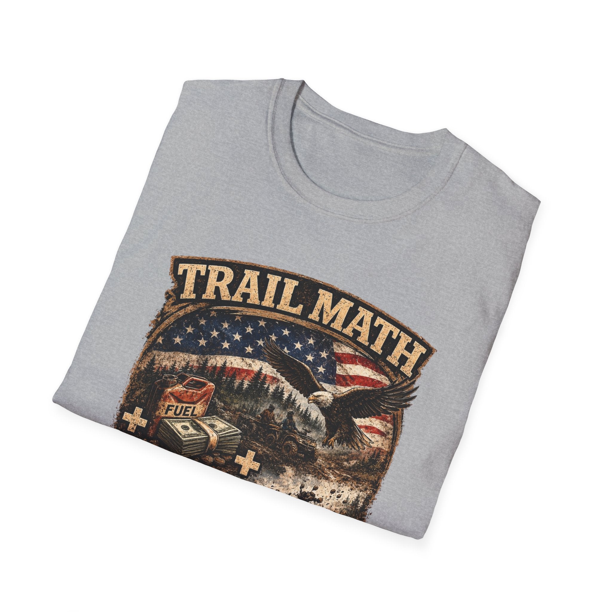 Trail Math T‑Shirt — Vintage Outdoor Eagle & American Flag Hiking Tee