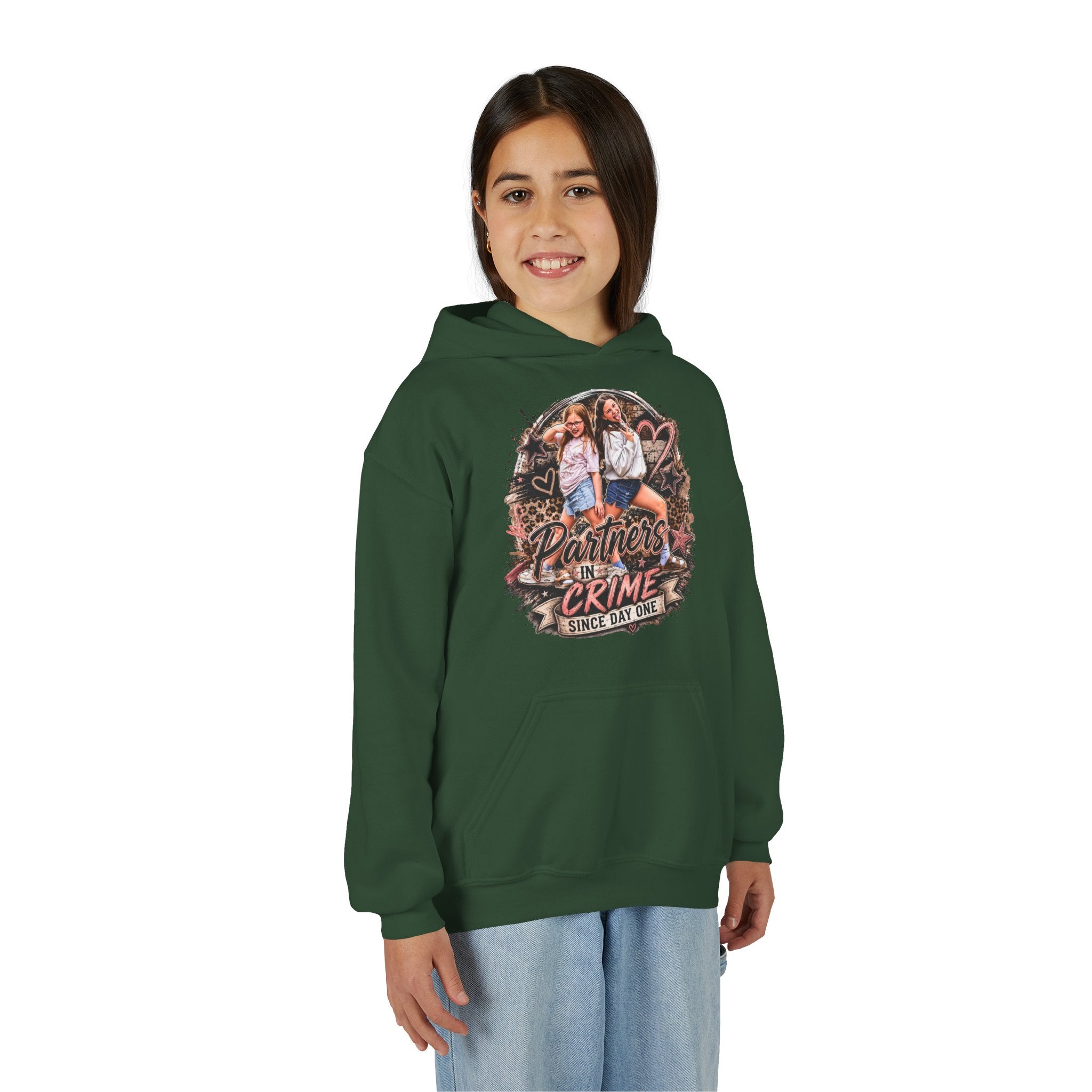 "Partners in Crime Since Day One" Best Friend Matching Sweatshirt — Youth Hoodie