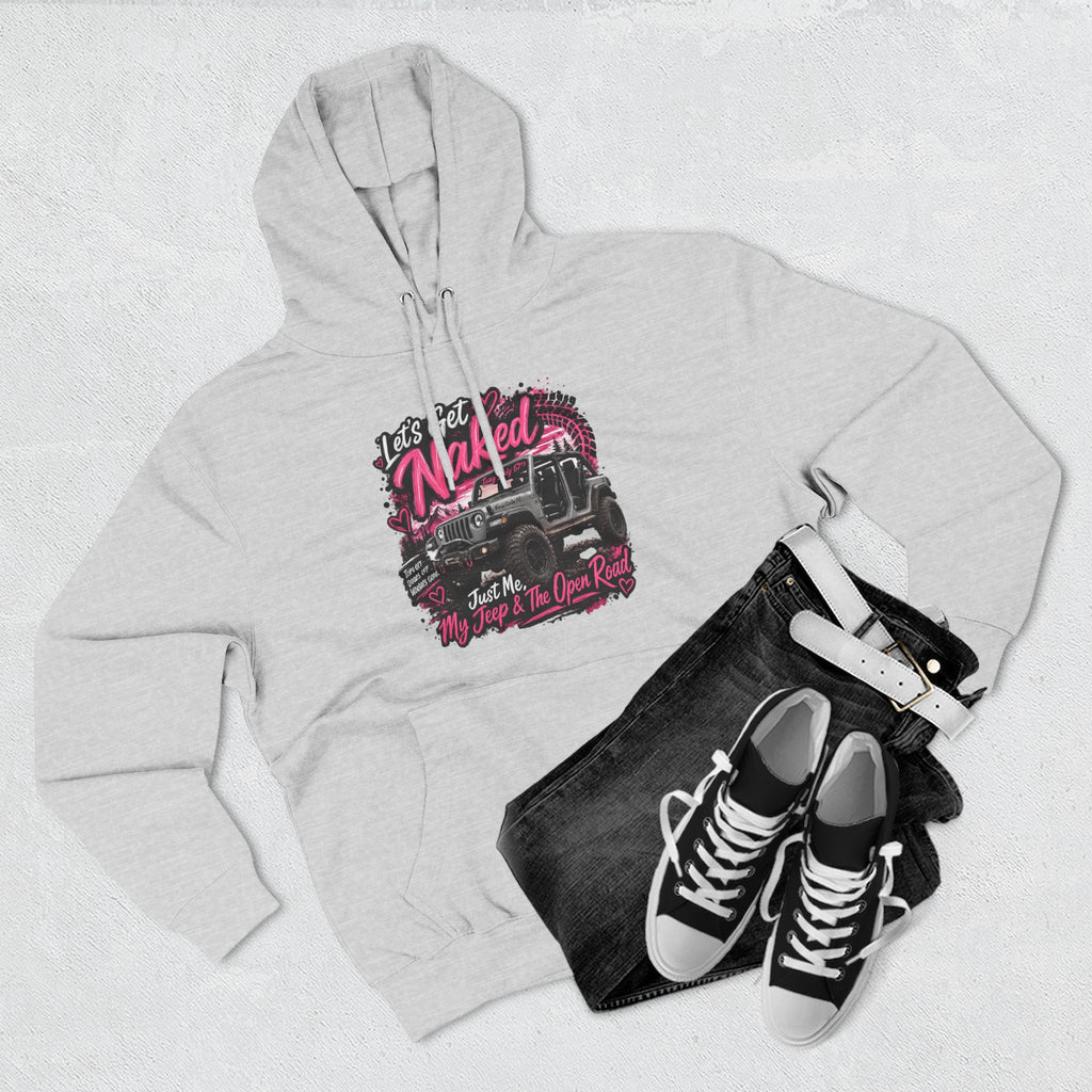 Jeep 'Let's Get Naked' Graphic Hoodie — Off-Road Adventure Pullover