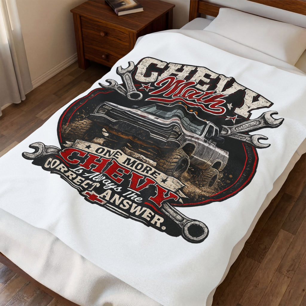 "One More Chevy" Off-Road Truck Throw – Chevy Math Velveteen Plush Blanket