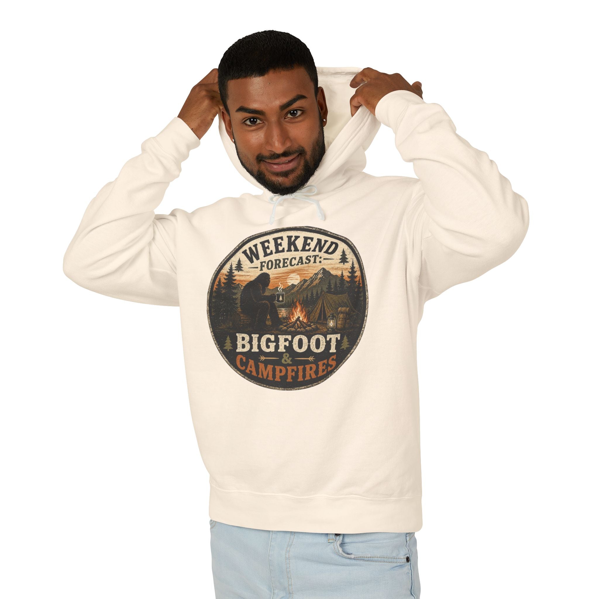 Weekend Forecast Bigfoot & Campfires Hooded Sweatshirt