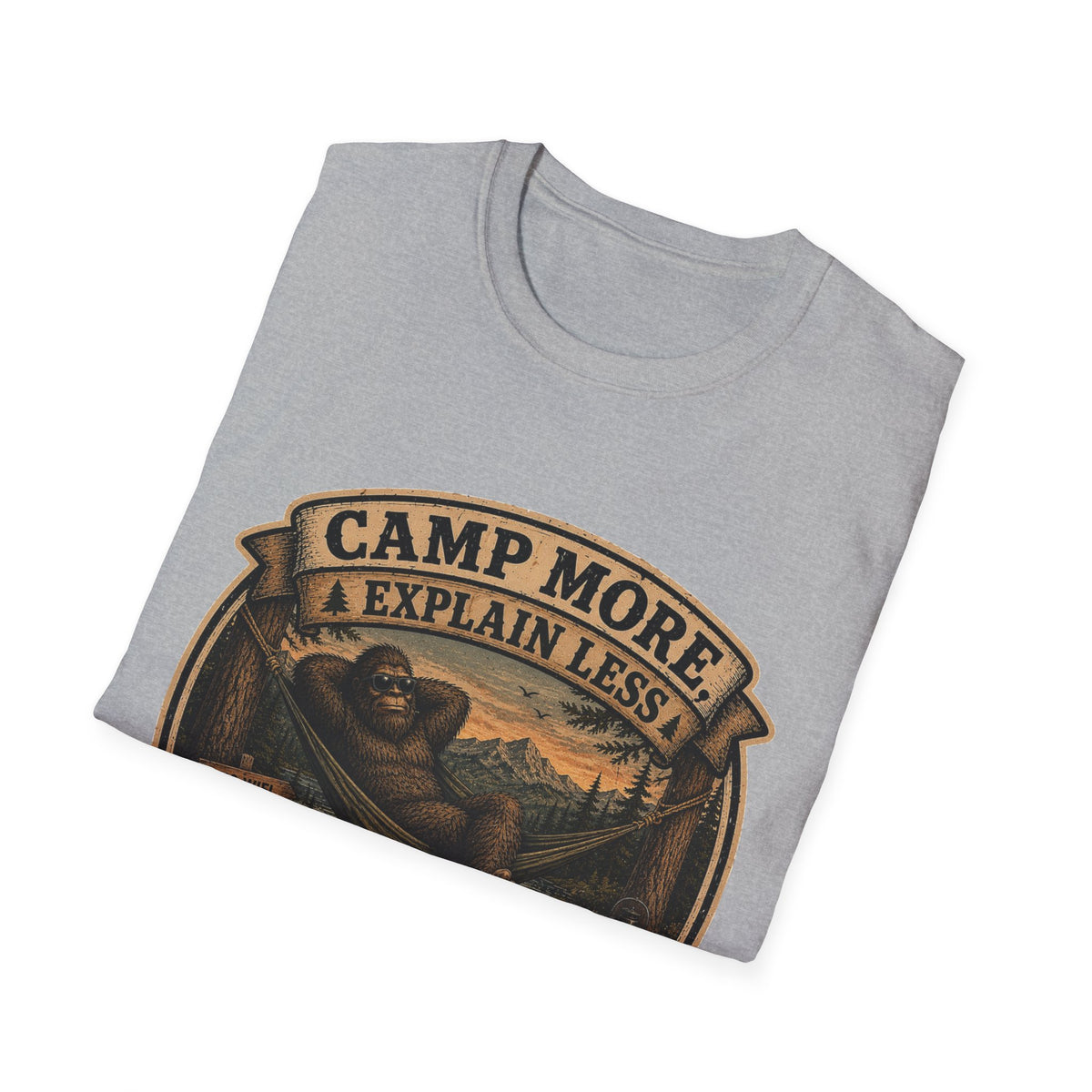 “Camp More, Explain Less” Vintage Camping Graphic Tee — T-Shirt