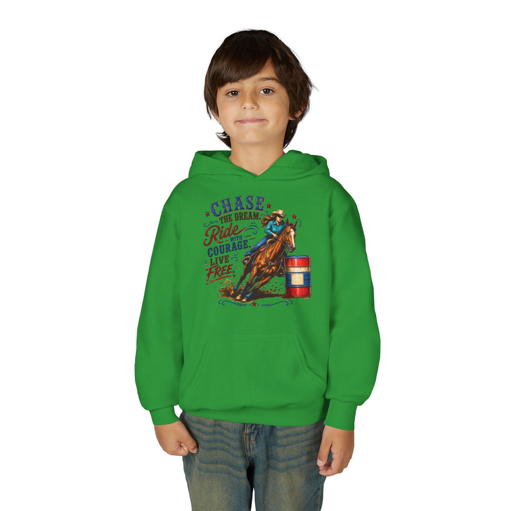 Chase the Dream with Courage Youth Heavy Blend Hooded Sweatshirt