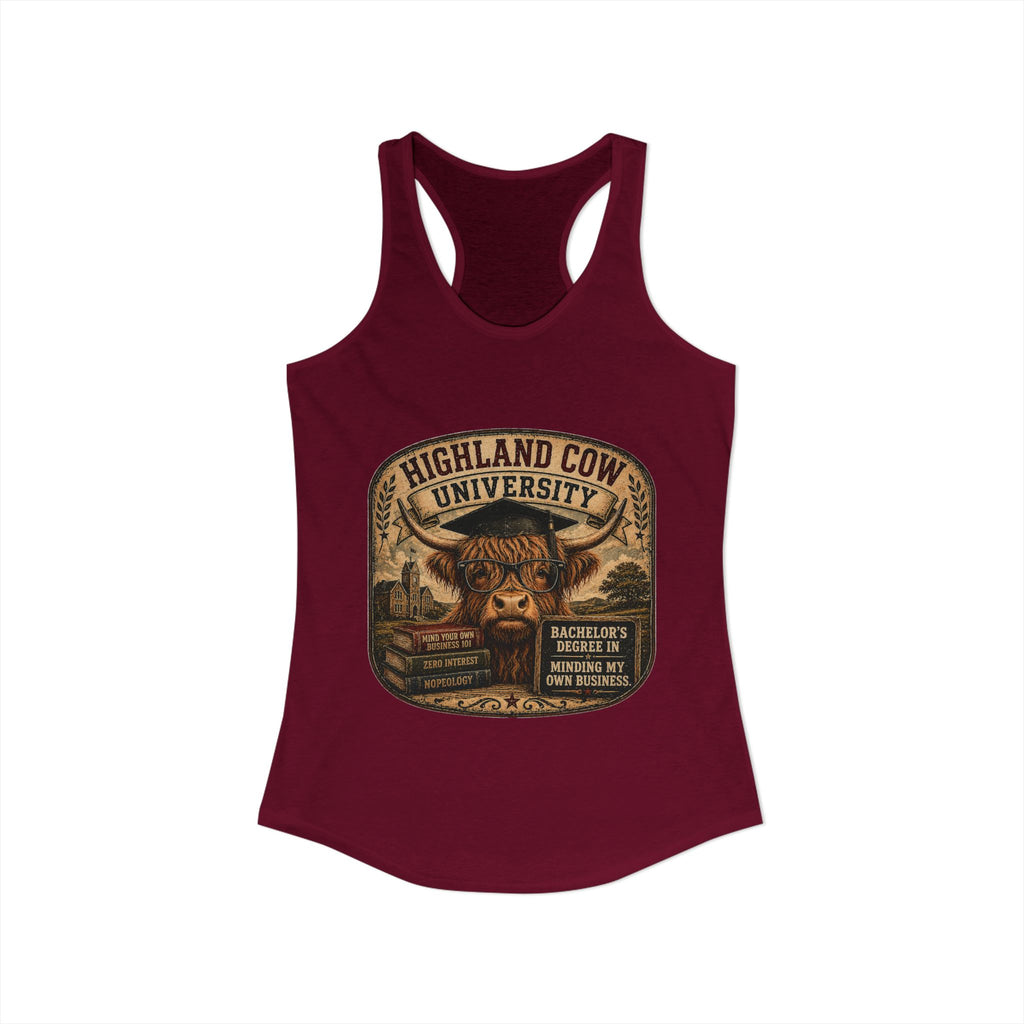 Highland Cow University Women's Ideal Racerback Tank