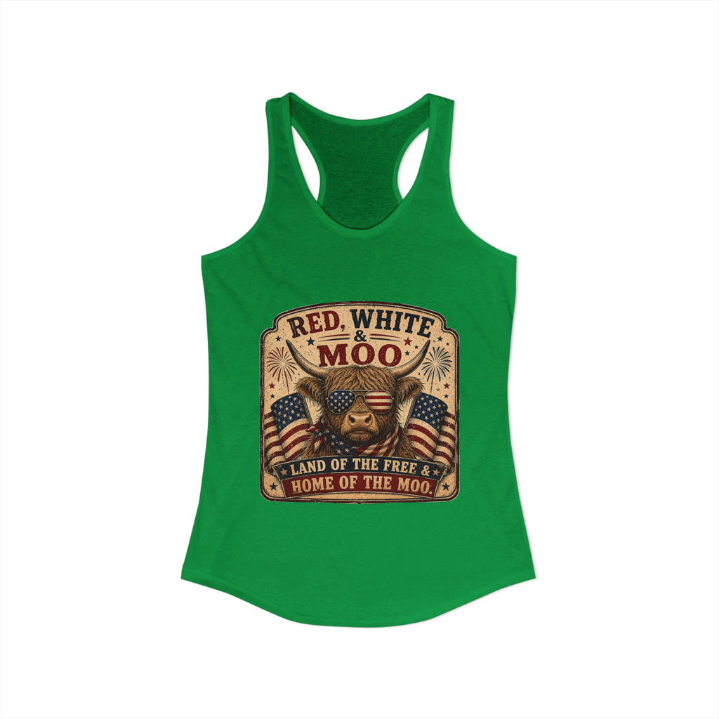 Red, White, & Moo Women's Ideal Racerback Tank