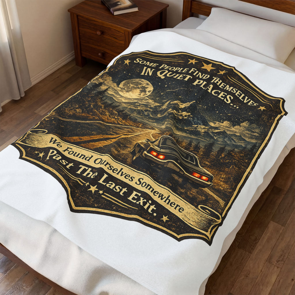 'Some People Find Themselves in Quiet Places' Scenic Road trip Throw - Velveteen Plush Blanket