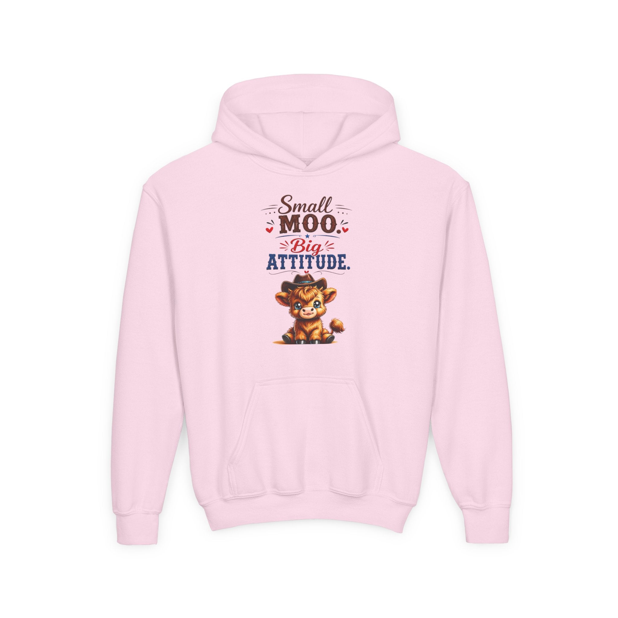 Small Moo Big Attitude Youth Heavy Blend Hooded Sweatshirt