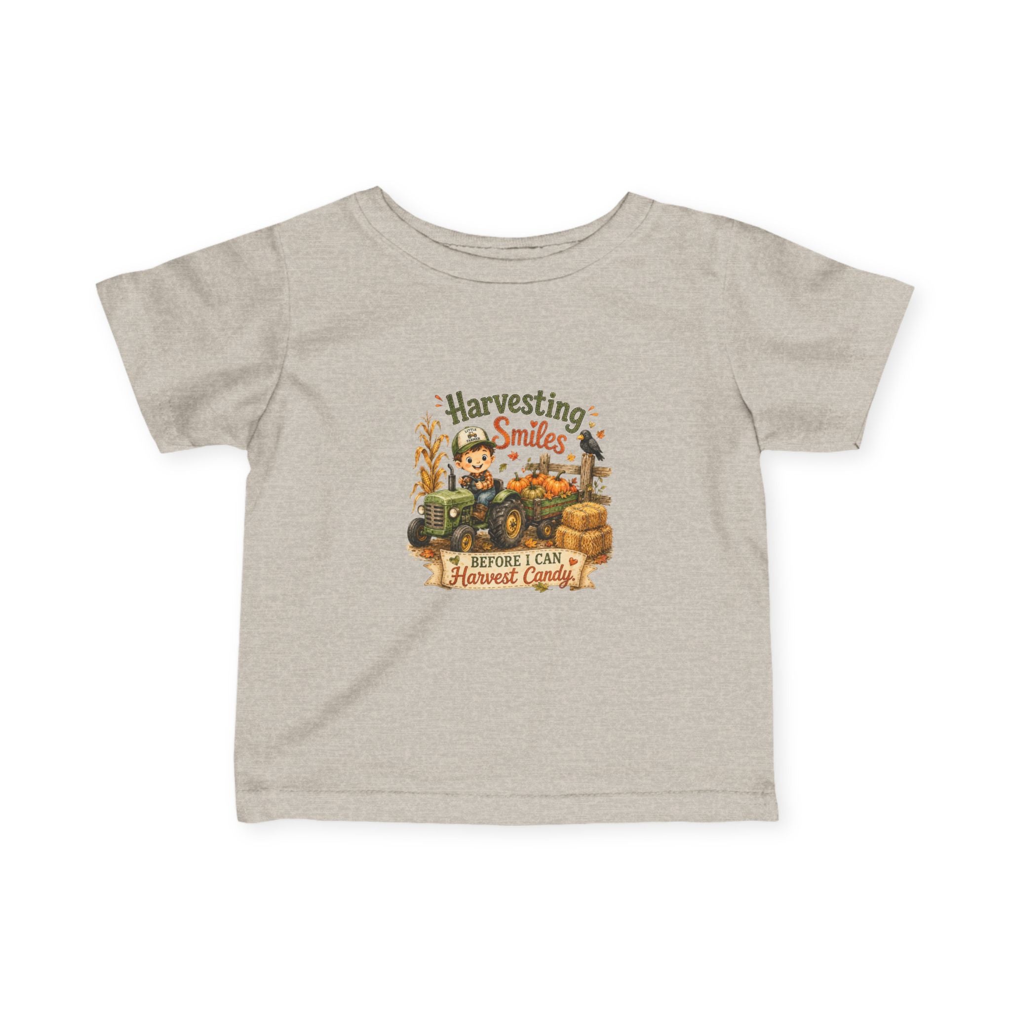 "Harvesting Smiles" Fall Tractor Baby Shirt — Infant Tee