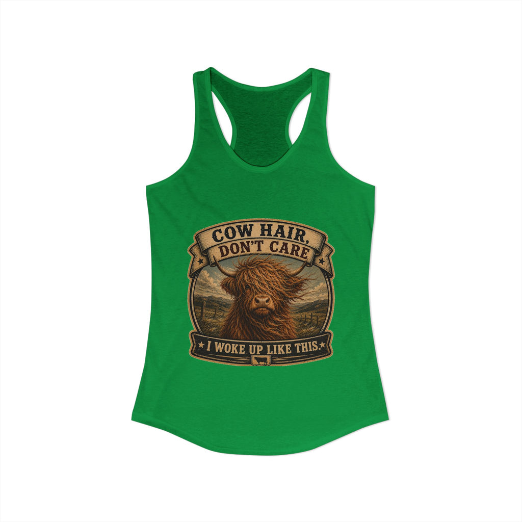 Cow Hair Don't Care Women's Ideal Racerback Tank