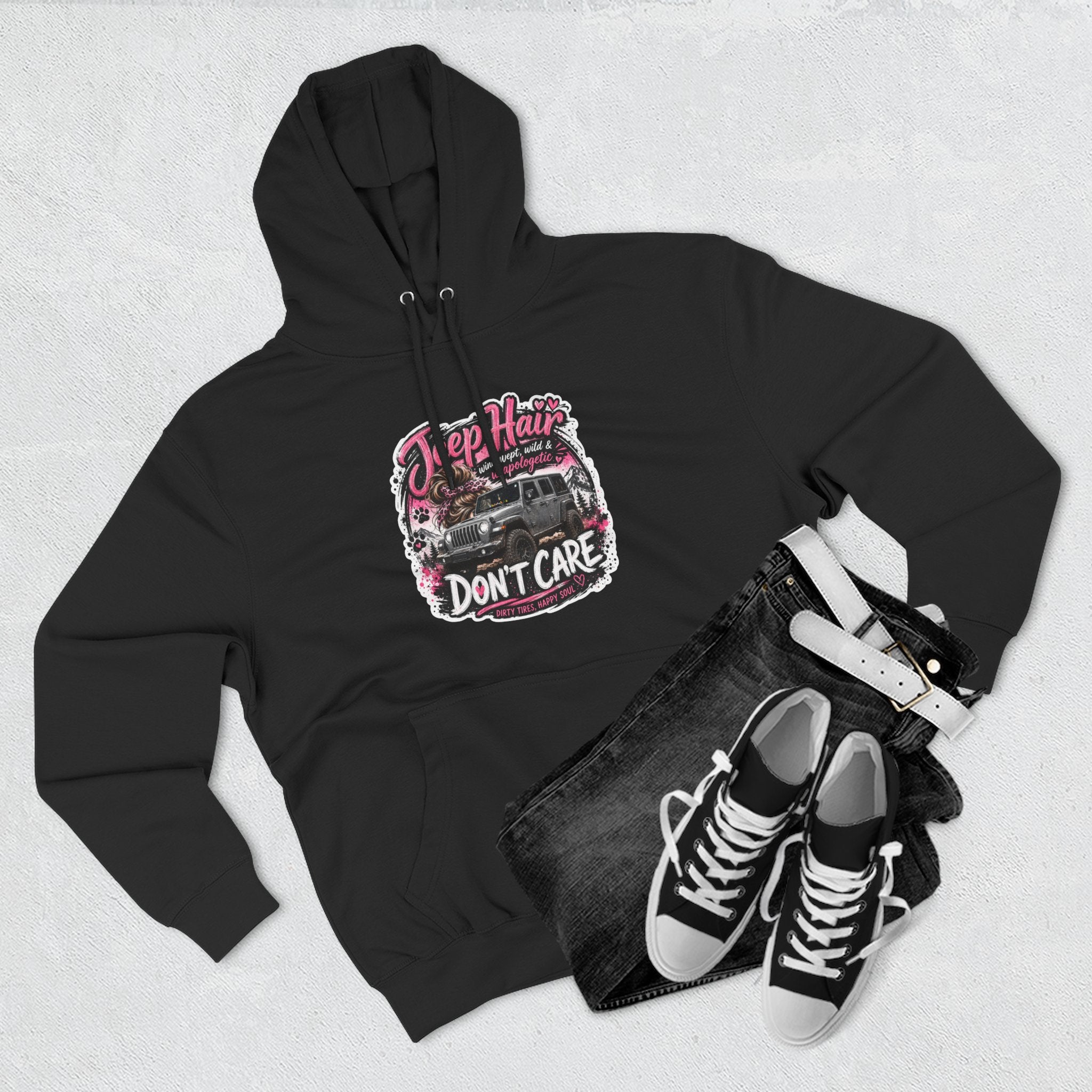 Jeep Hair Don't Care Three-Panel Fleece Hoodie