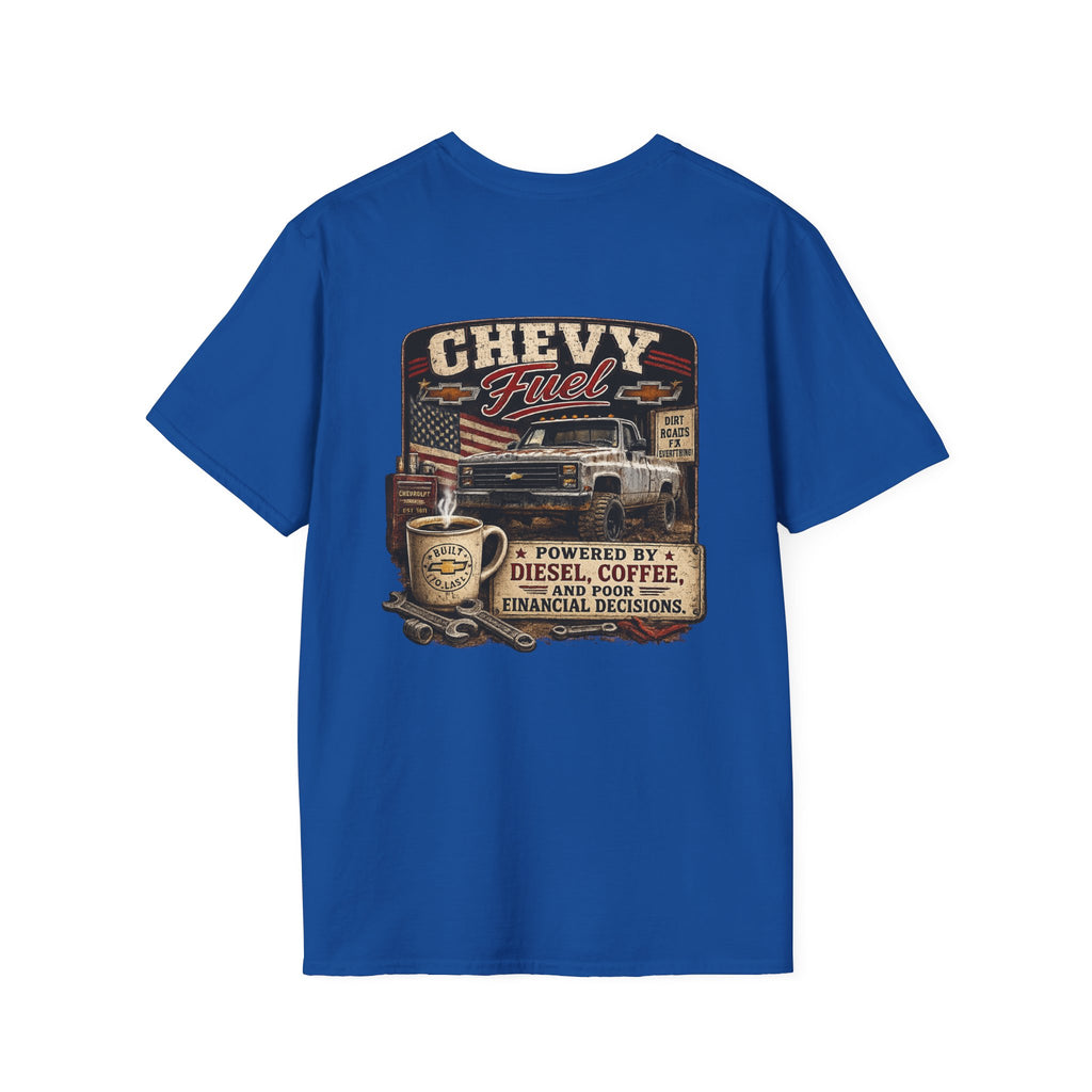 Chevy Fuel - Chevrolet K30 Vintage Badge T-Shirt — Classic Truck Emblem Pocket Tee