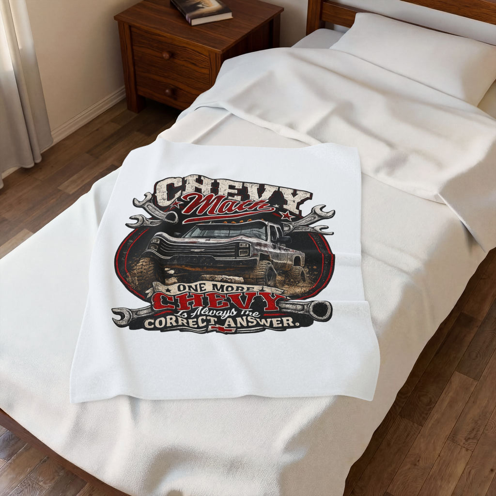 "One More Chevy" Off-Road Truck Throw – Chevy Math Velveteen Plush Blanket