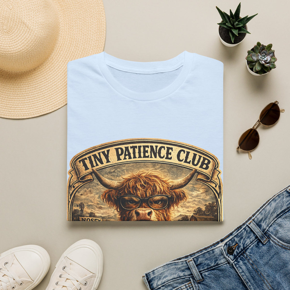Tiny Patience Club Highland Cow Unisex Softstyle T-Shirt