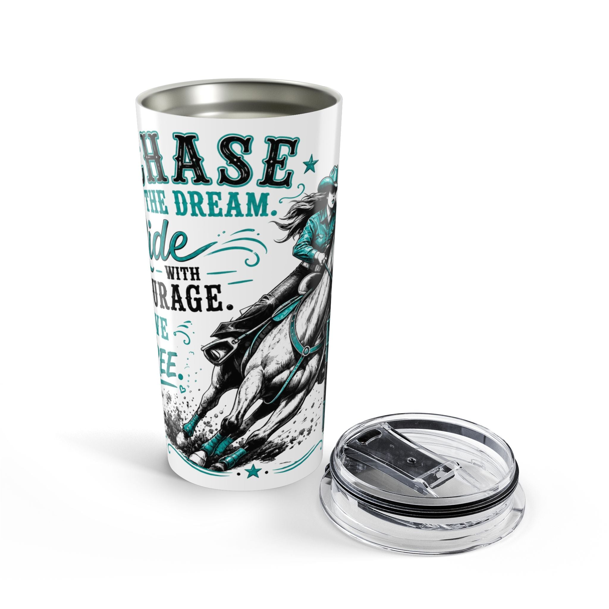 Chase the Dream Horse Teal Tumbler 20oz