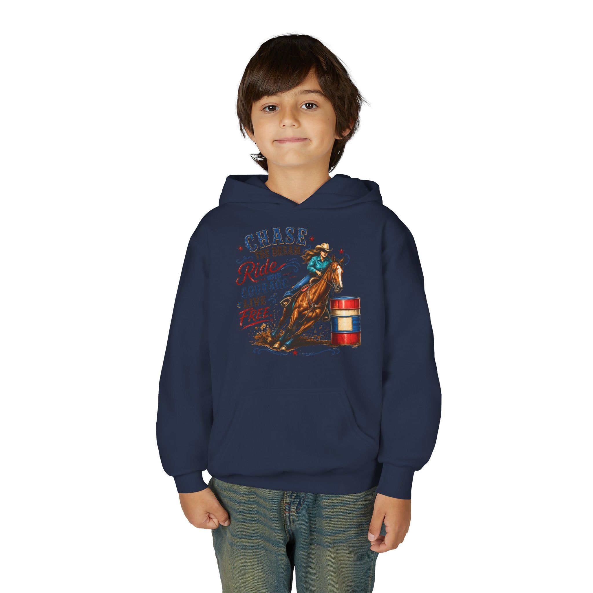 Chase the Dream with Courage Youth Heavy Blend Hooded Sweatshirt