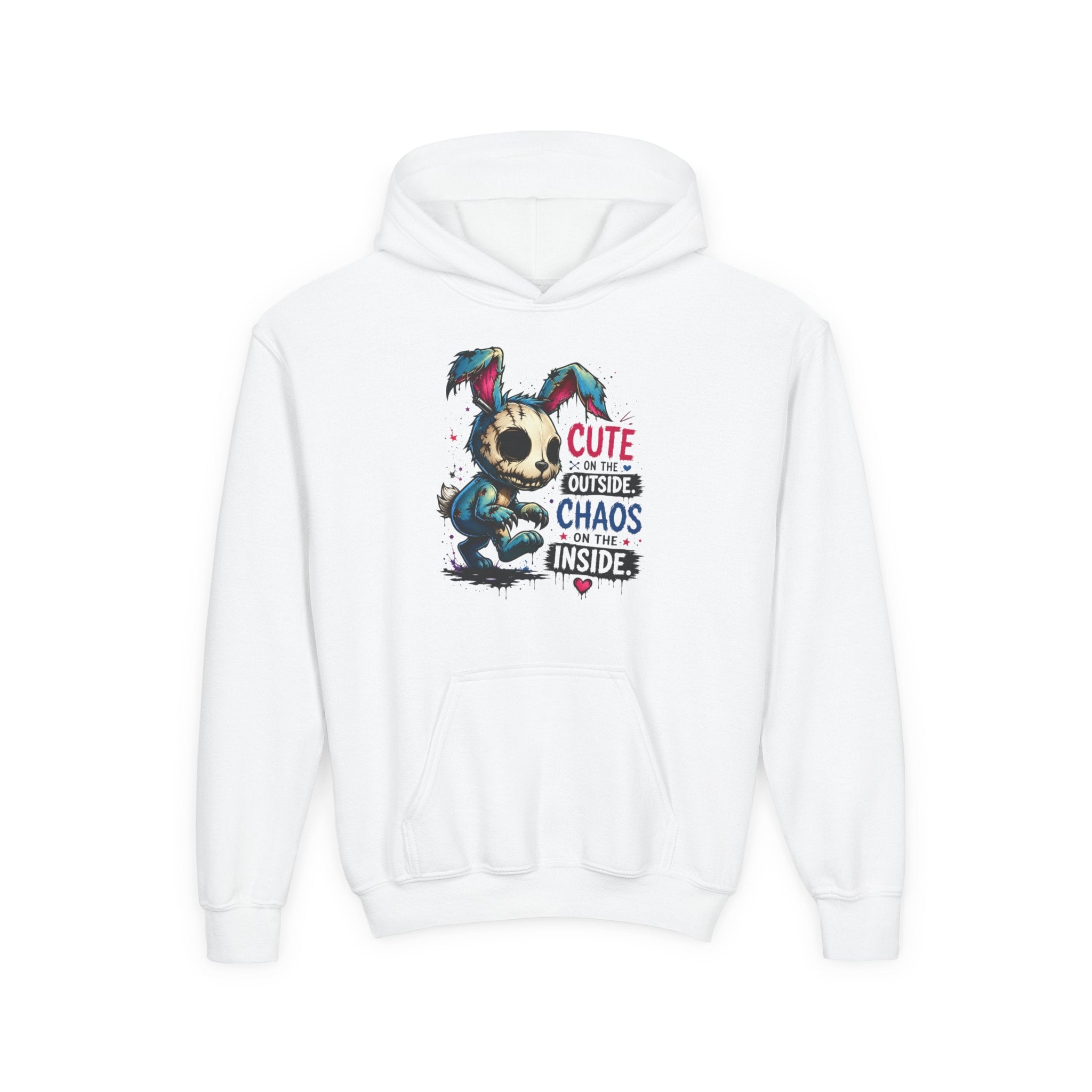 Cute on the Outside Choas on the Inside Youth Heavy Blend Hooded Sweatshirt