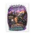 Motorcycle Adventure Canvas - "My Favorite Adventures Don't Need a Plan" Scenic Wall Art