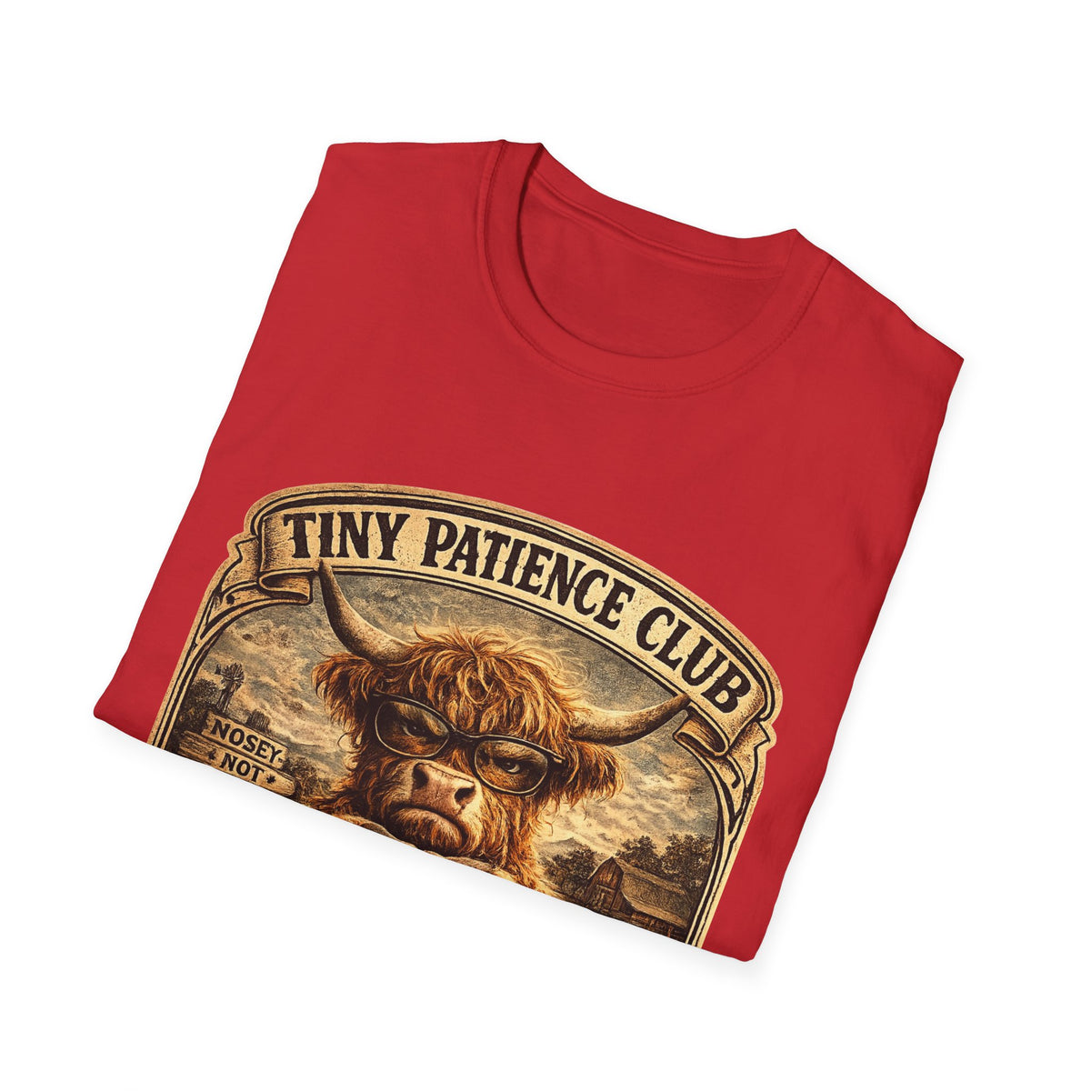 Tiny Patience Club Highland Cow Unisex Softstyle T-Shirt