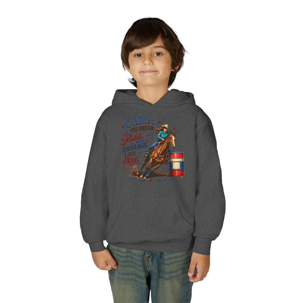 Chase the Dream with Courage Youth Heavy Blend Hooded Sweatshirt
