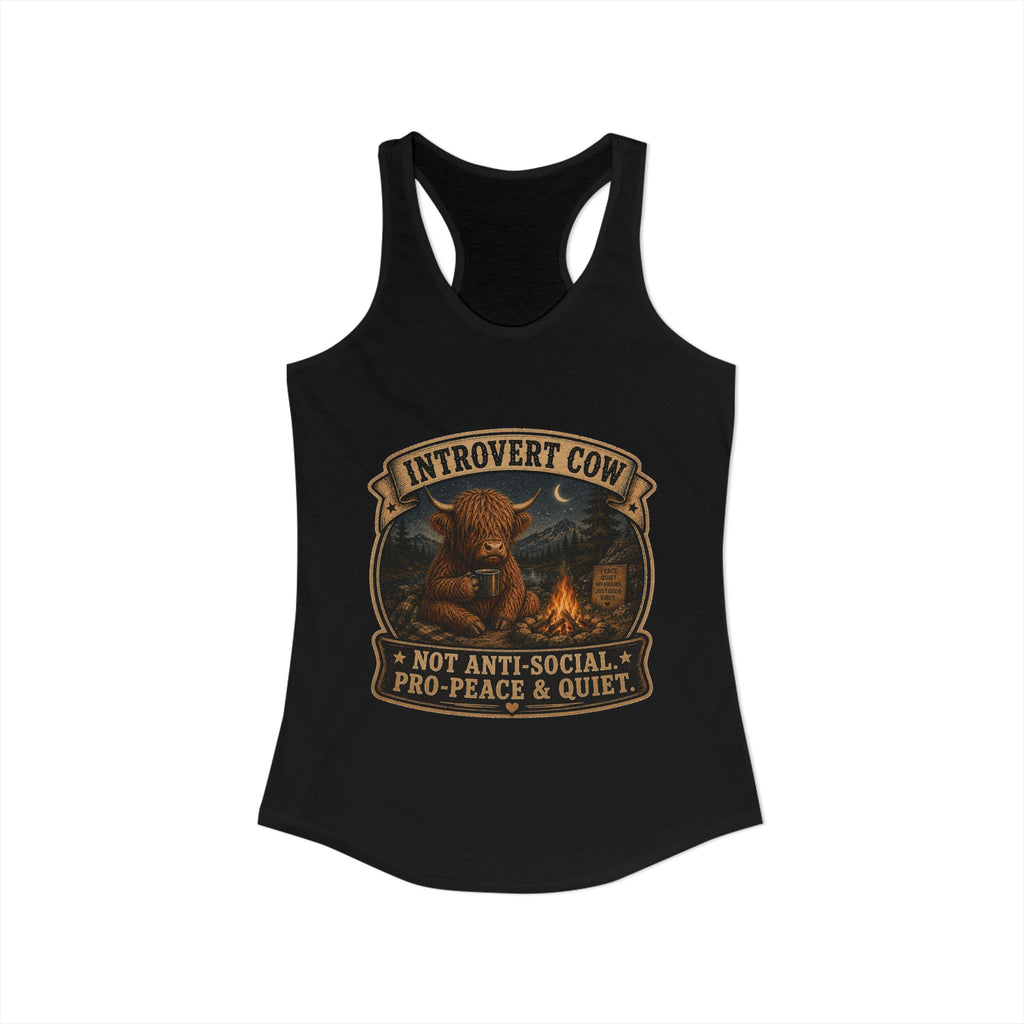 Introvert Highland Cow Women's Ideal Racerback Tank