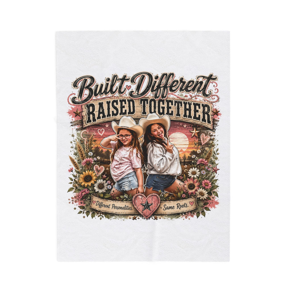 Built Different Raised Together Velveteen Plush Blanket